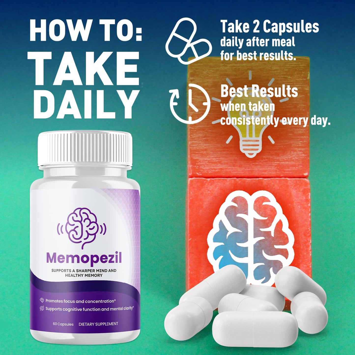 Flex University Memopezil Brain Capsules, 180 Capsules
