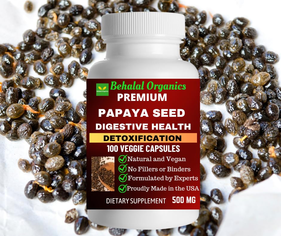 Behalal Organics Papaya Seed Capsules 500mg, 100 Capsules