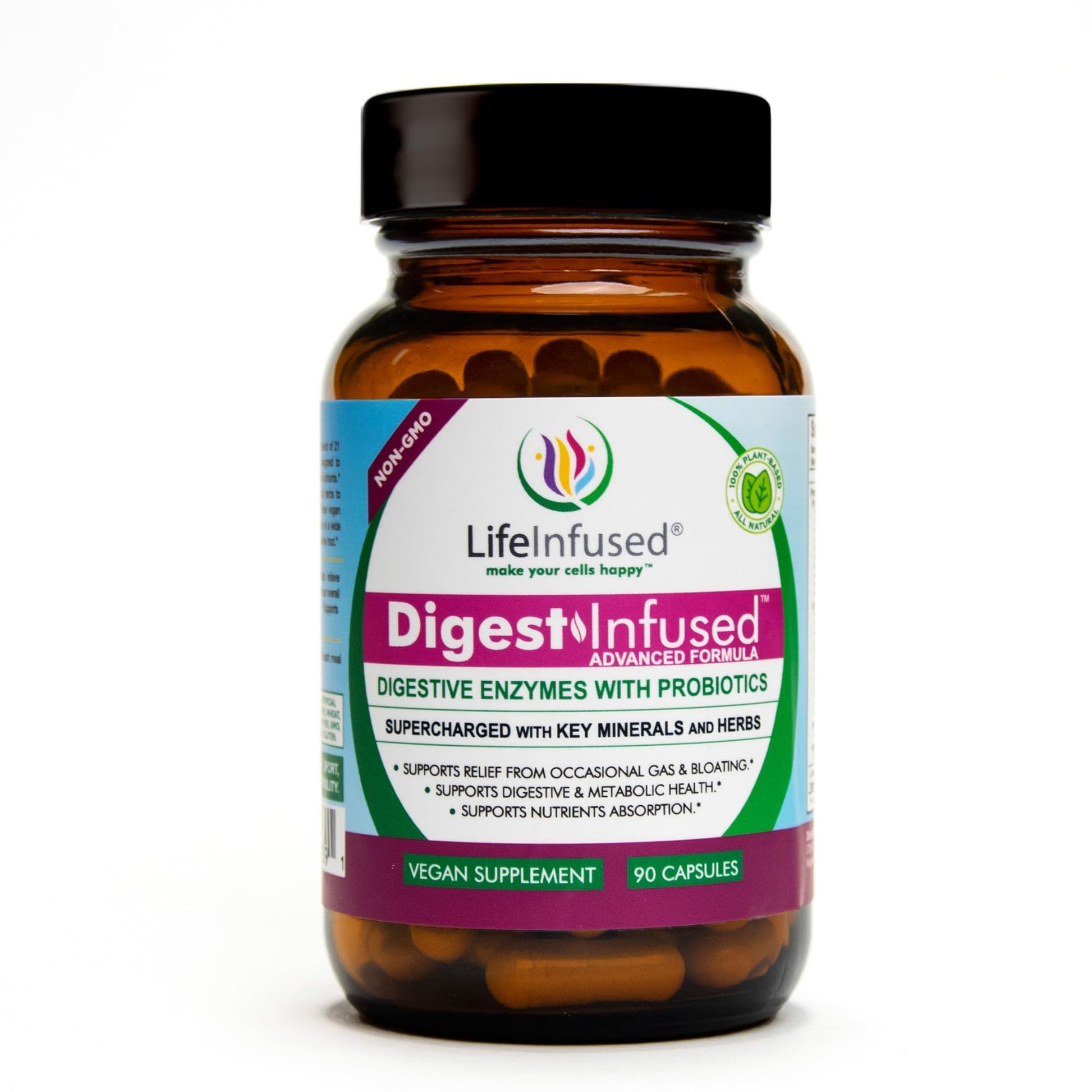 Life Infused Digestive Enzymes with Probiotics 90 Capsules