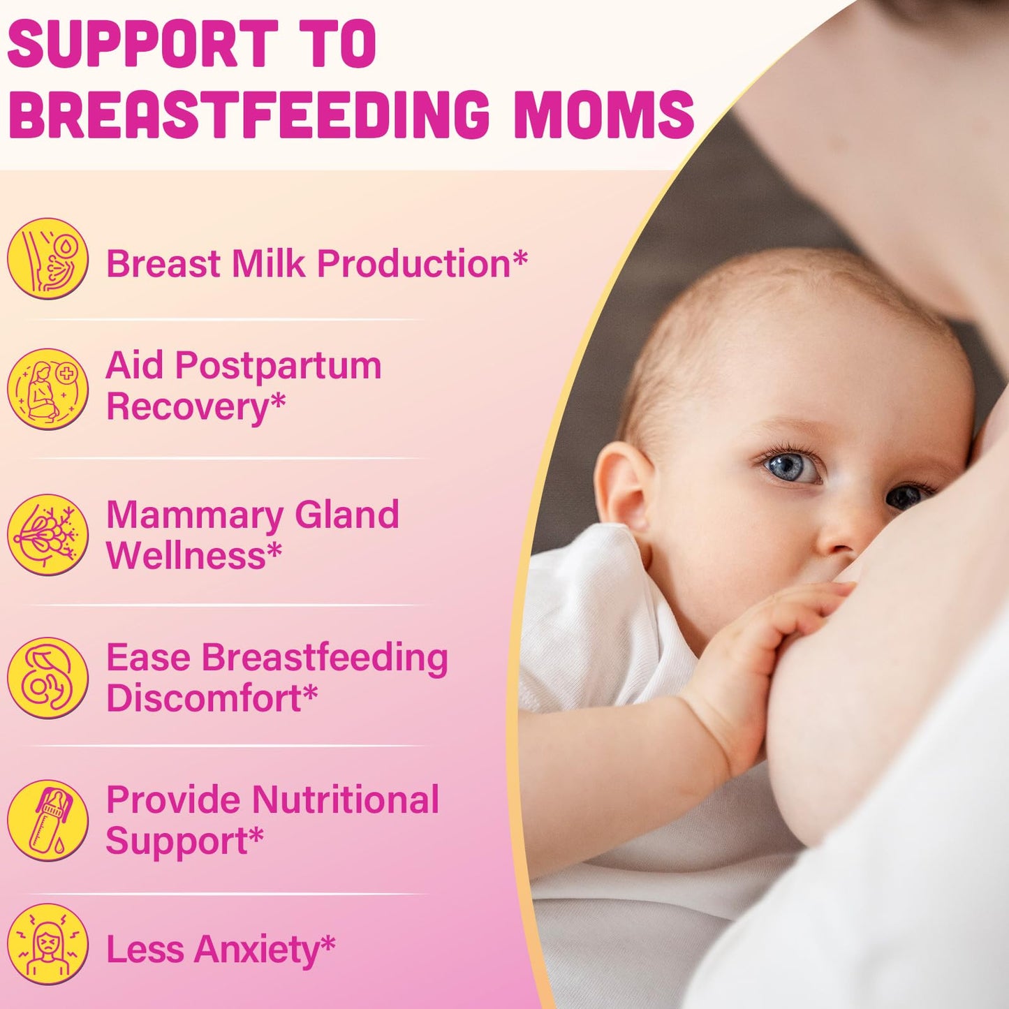 YEKBYOE Lactation Supplement - Postpartum Lactation Support Gummies, 60 Count