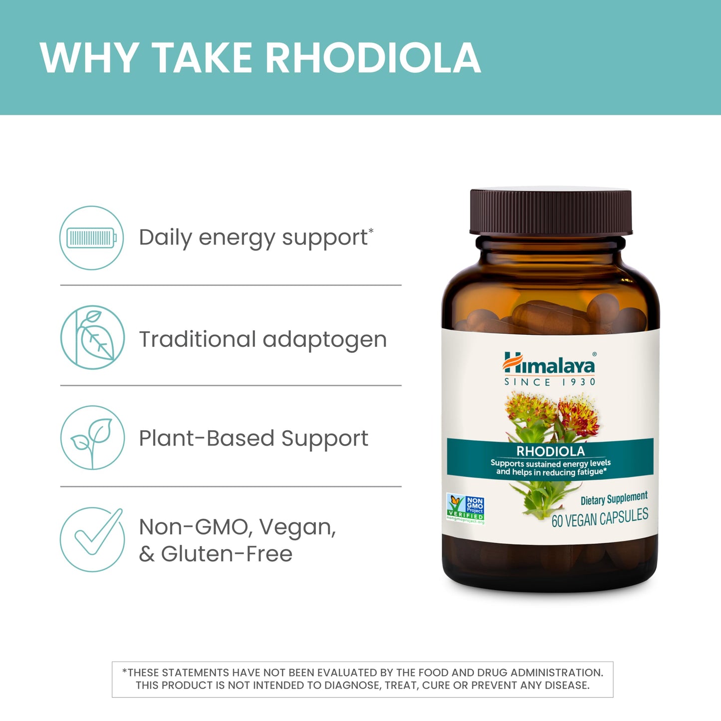 Himalaya Rhodiola Rosea Extract 250 mg 60 Capsules
