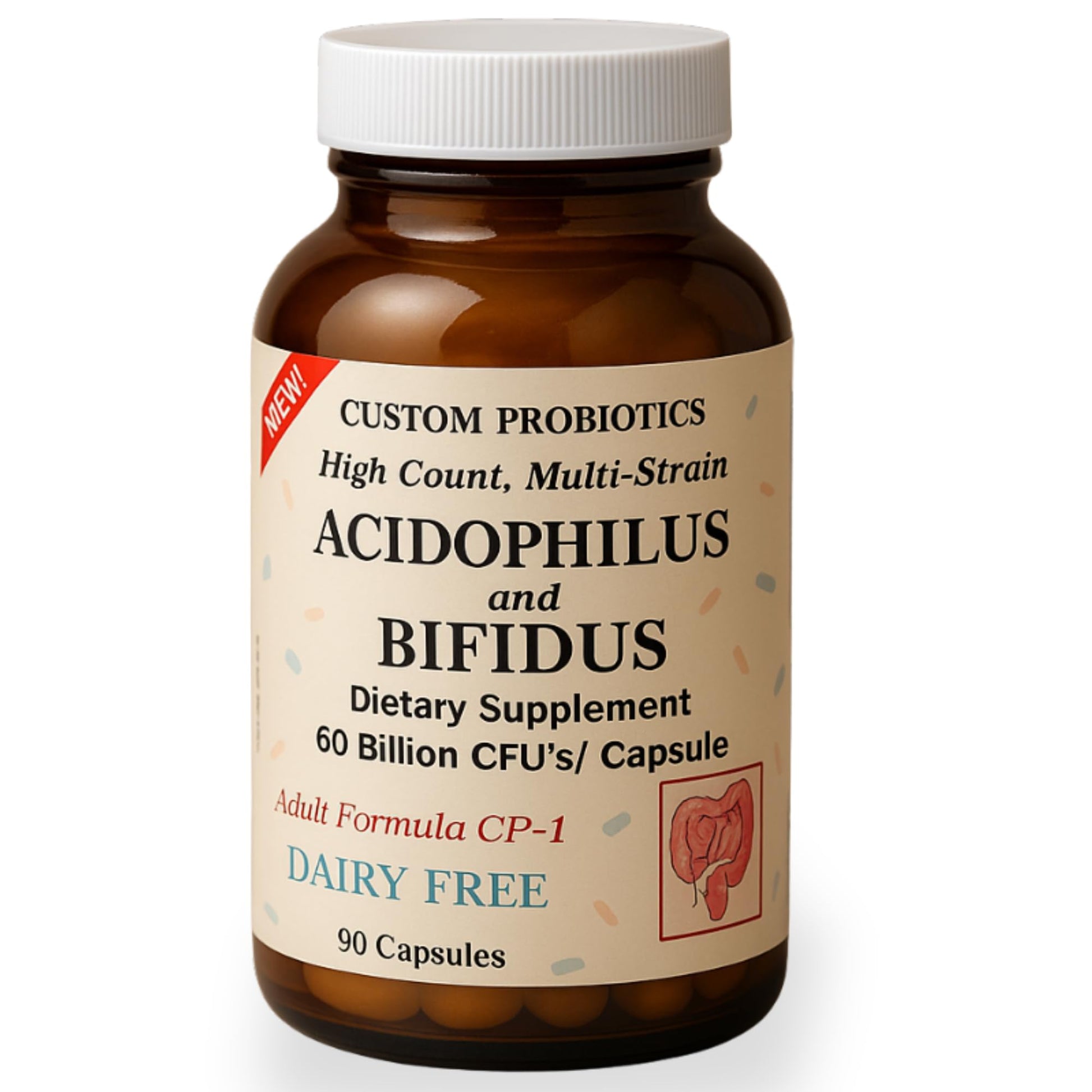 Custom Probiotics CP-1 Adult Formula Probiotic Capsule 90 Count
