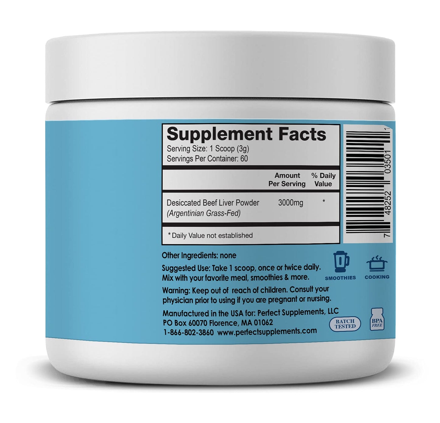 Perfect Supplements Desiccated Liver Powder 6.34 oz