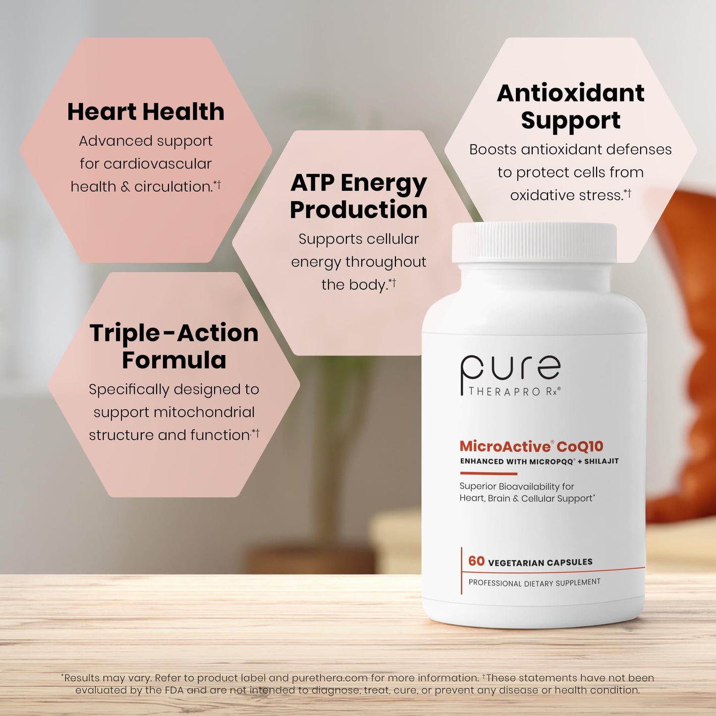 Pure Therapro Rx MicroActive CoQ10, MicroPQQ & Shilajit Capsules, 60 Count