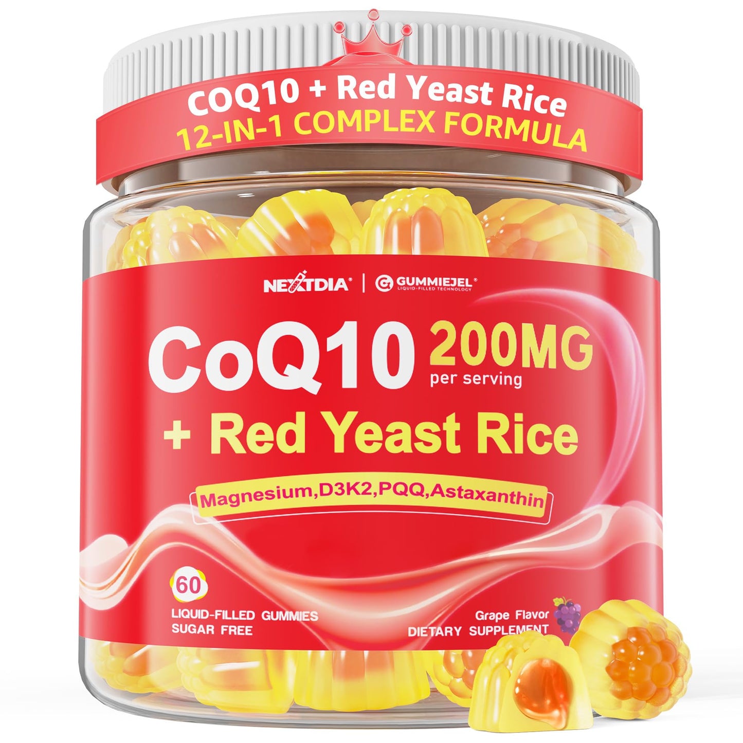 Nextdia CoQ10 Gummies 200mg, 60 Count