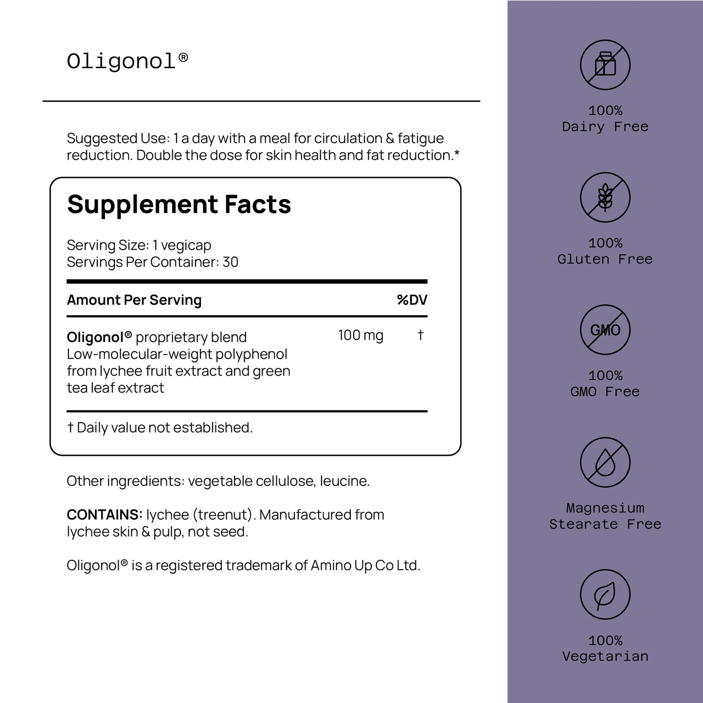 Quality of Life Oligonol Premium Anti Aging Supplement 30 Capsules
