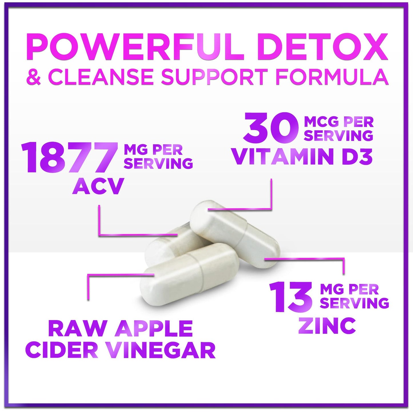 Hello Lovely! Apple Cider Vinegar 1877mg Per Serving Extra Strength ACV Pills with Vitamin D3, 120 Capsules