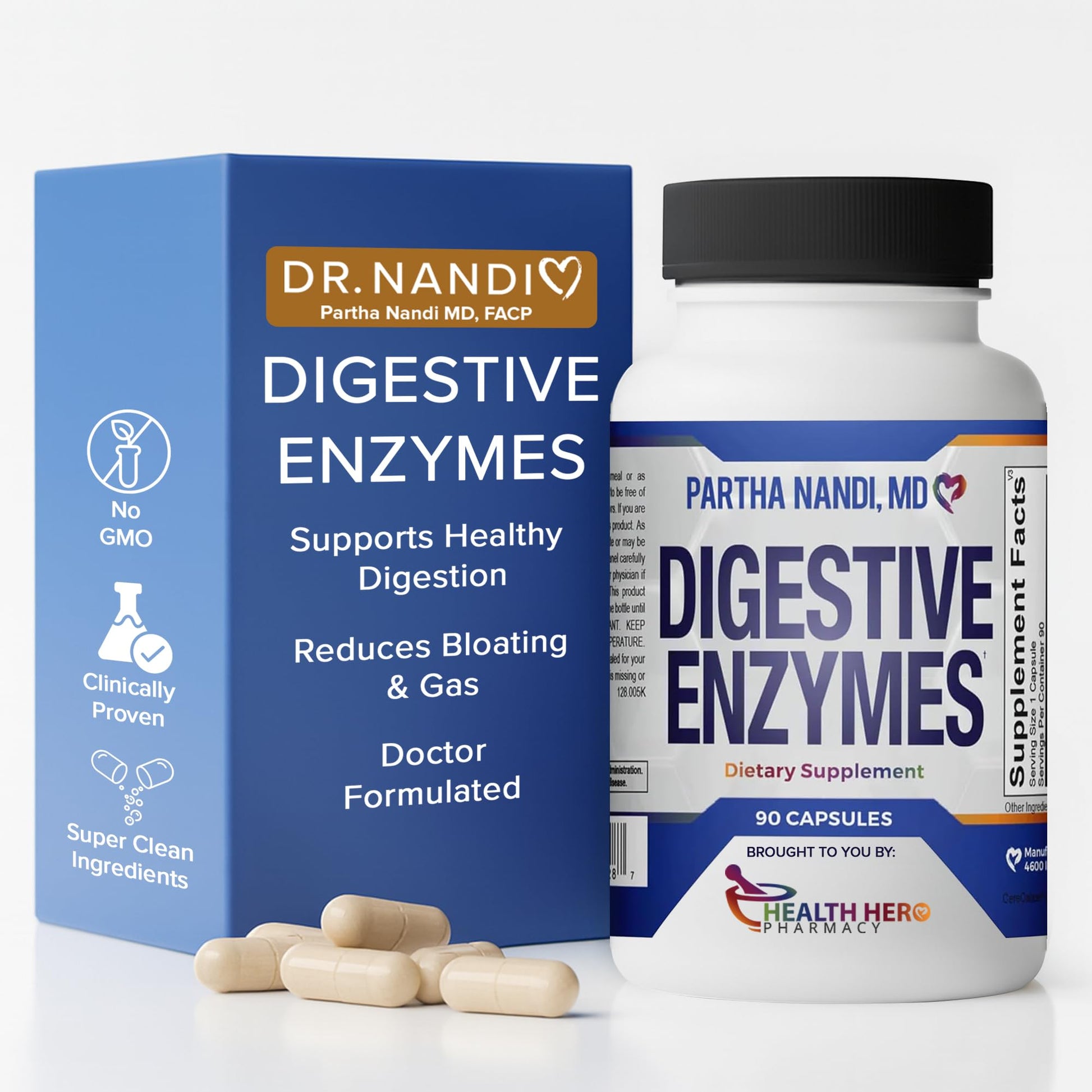 Partha Nandi, MD Dr Nandi Digestive Enzymes Capsule, 1 Count