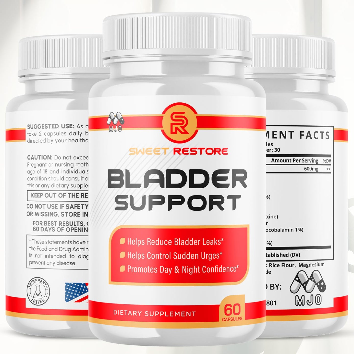 MJO Sweet Restore Bladder Control Capsules, 300 Capsules