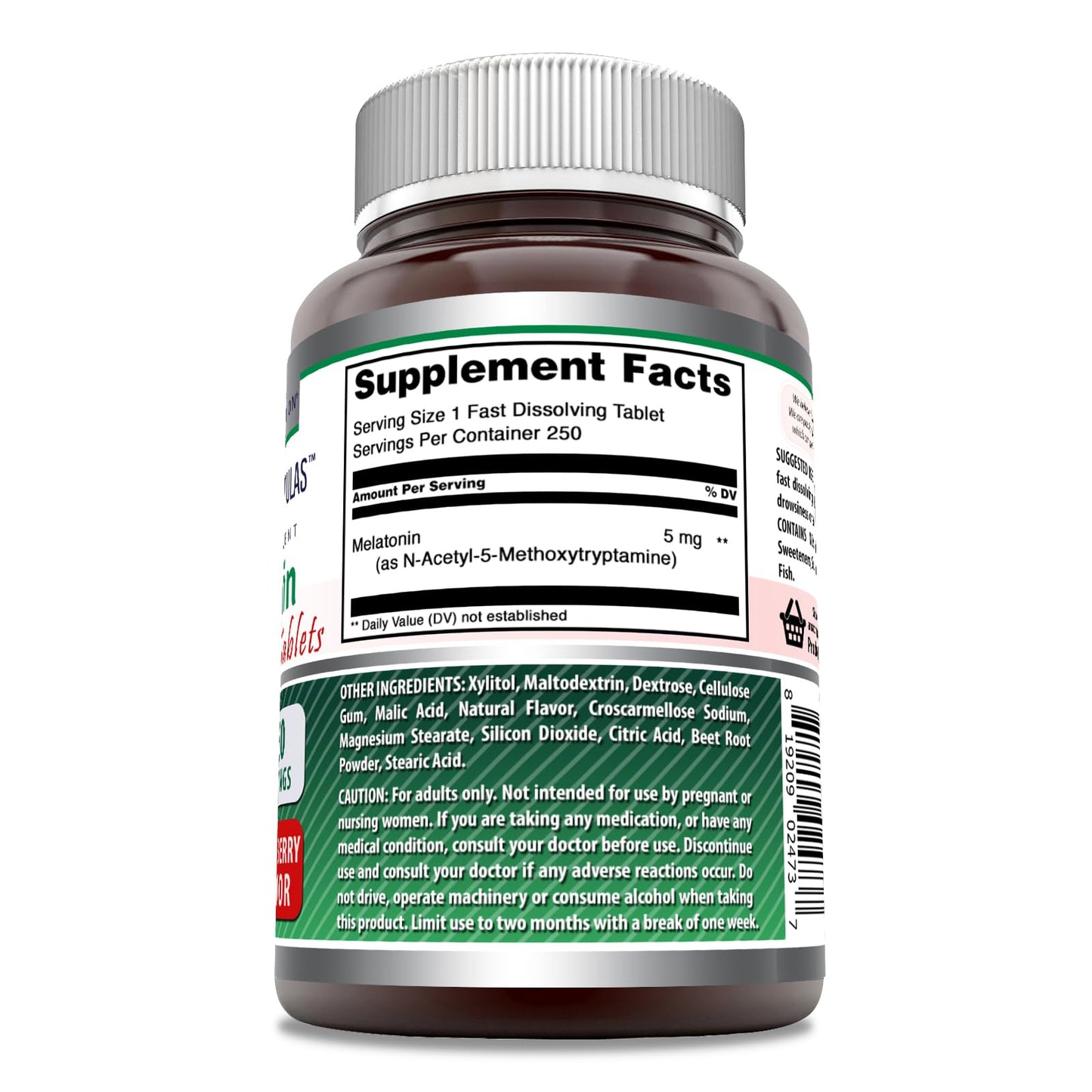 Amazing Nutrition Melatonin 5 mg Fast-Dissolving Tablets, 250 Tablets