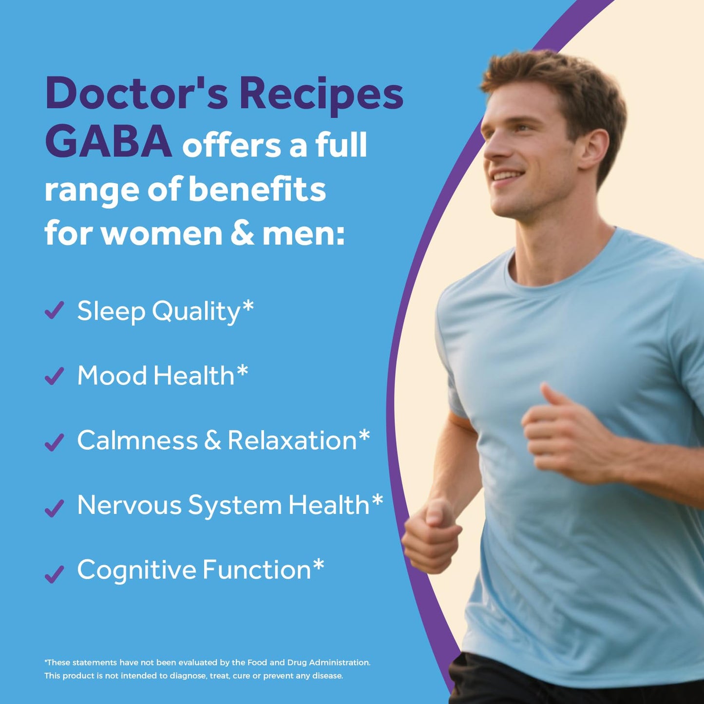 Doctor's Recipes GABA Magnesium Glycinate L-Theanine Supplement 90 Veggie Capsules
