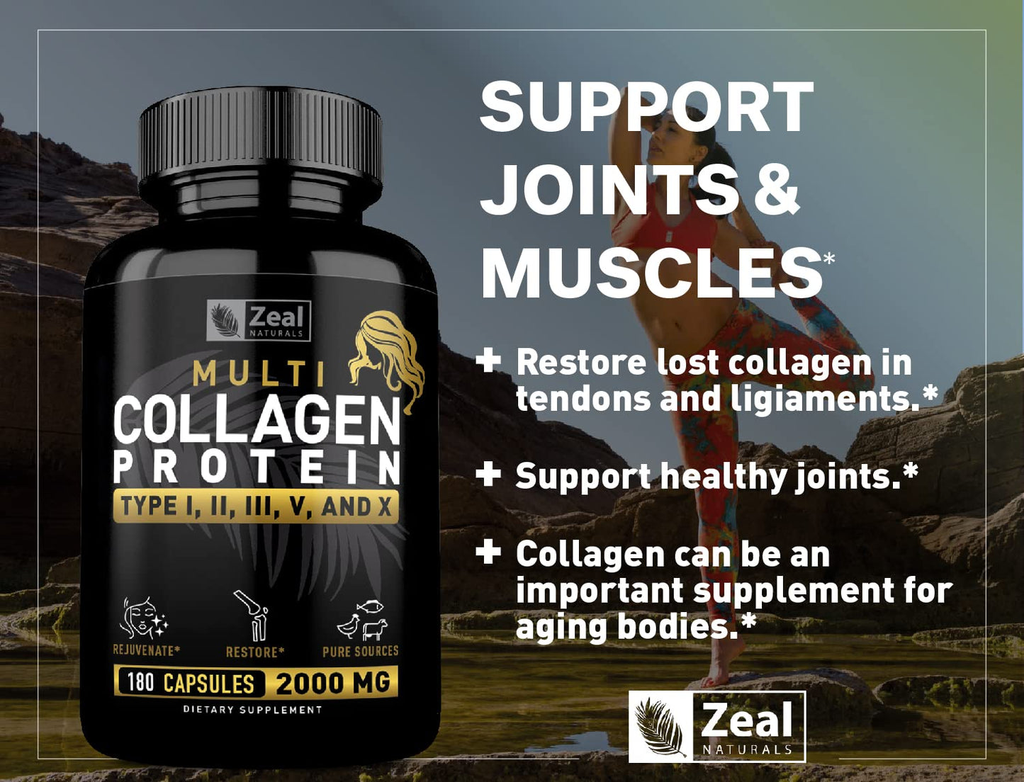 Zeal Naturals Multi Collagen Peptides Capsules, 180 Capsules