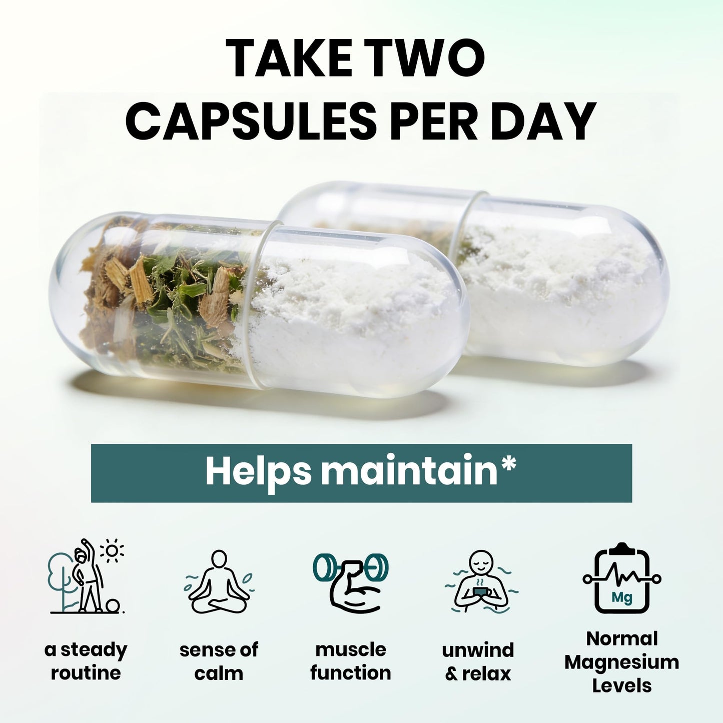 VEV Deep Calm Magnesium Glycinate and Zinc Supplement with Vitamin B6, Ashwagandha & L-Theanine Capsules 120