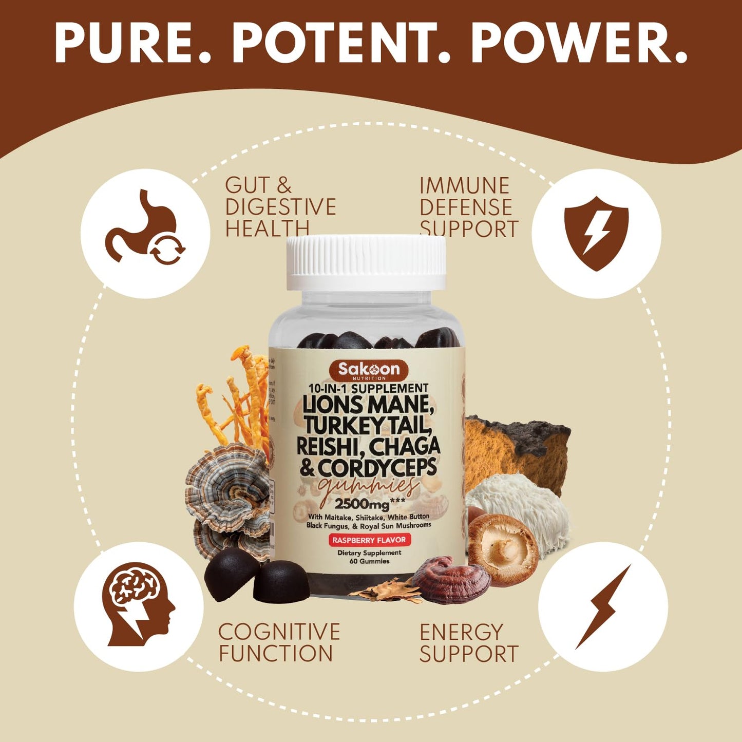 Sakoon nutrition Lions Mane Mushroom Gummies 1 Count