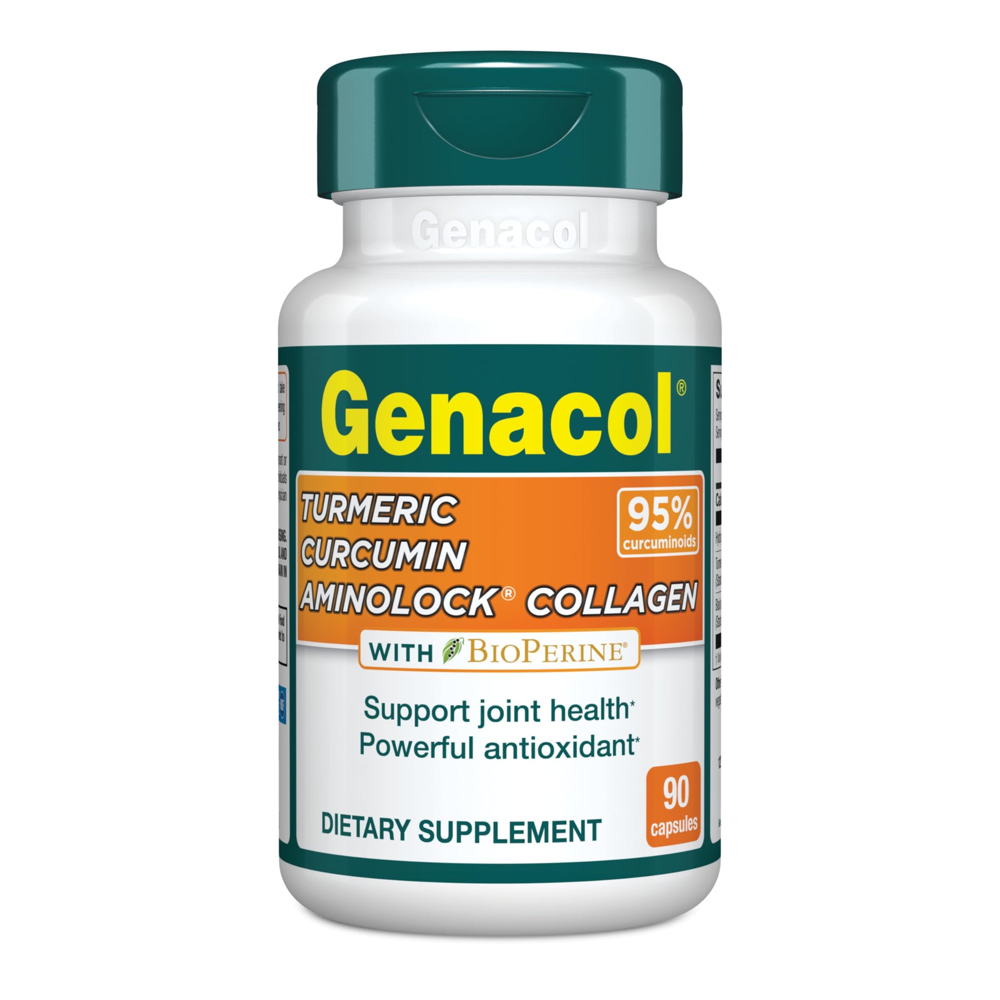 Genacol Turmeric Curcumin Joint Supplement with Collagen Capsules, 90 Capsules