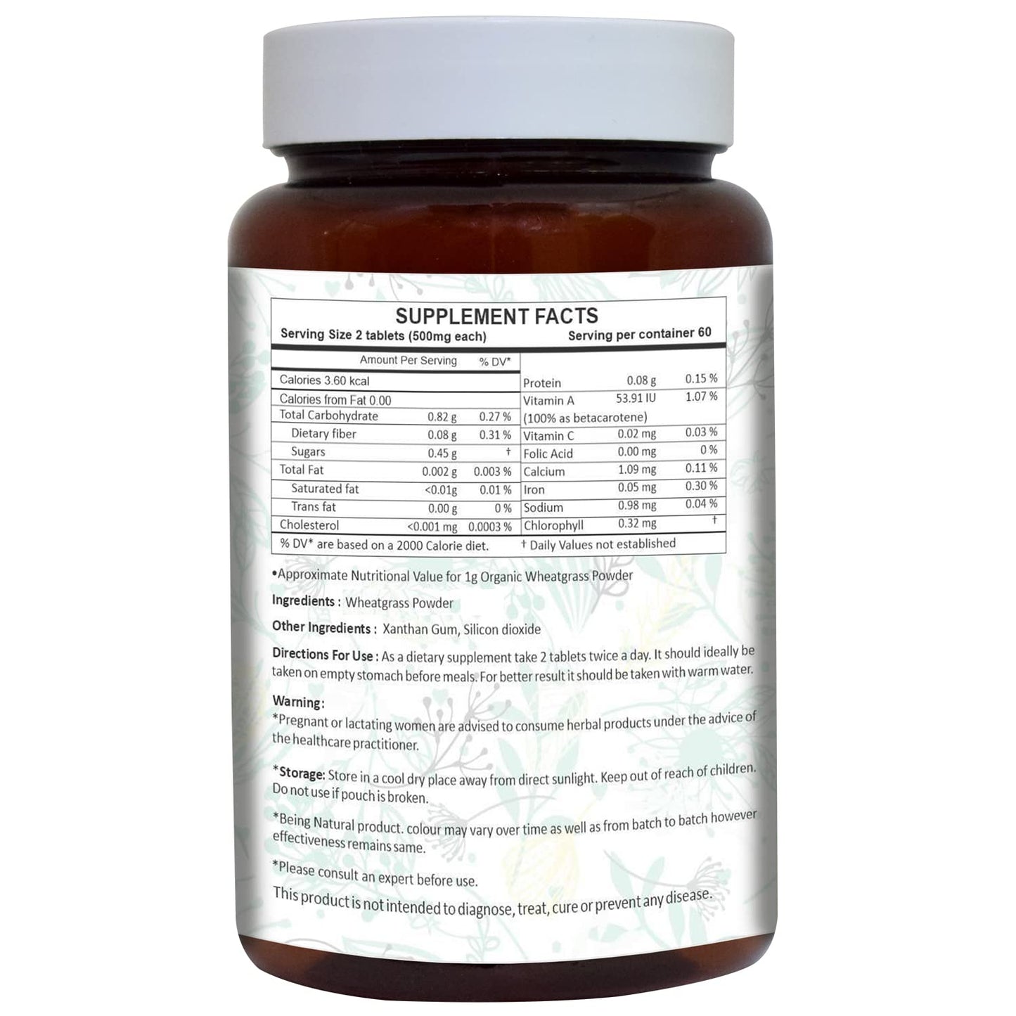 AYURFOREST Wheatgrass Tablets 500 mg, 120 Tablets