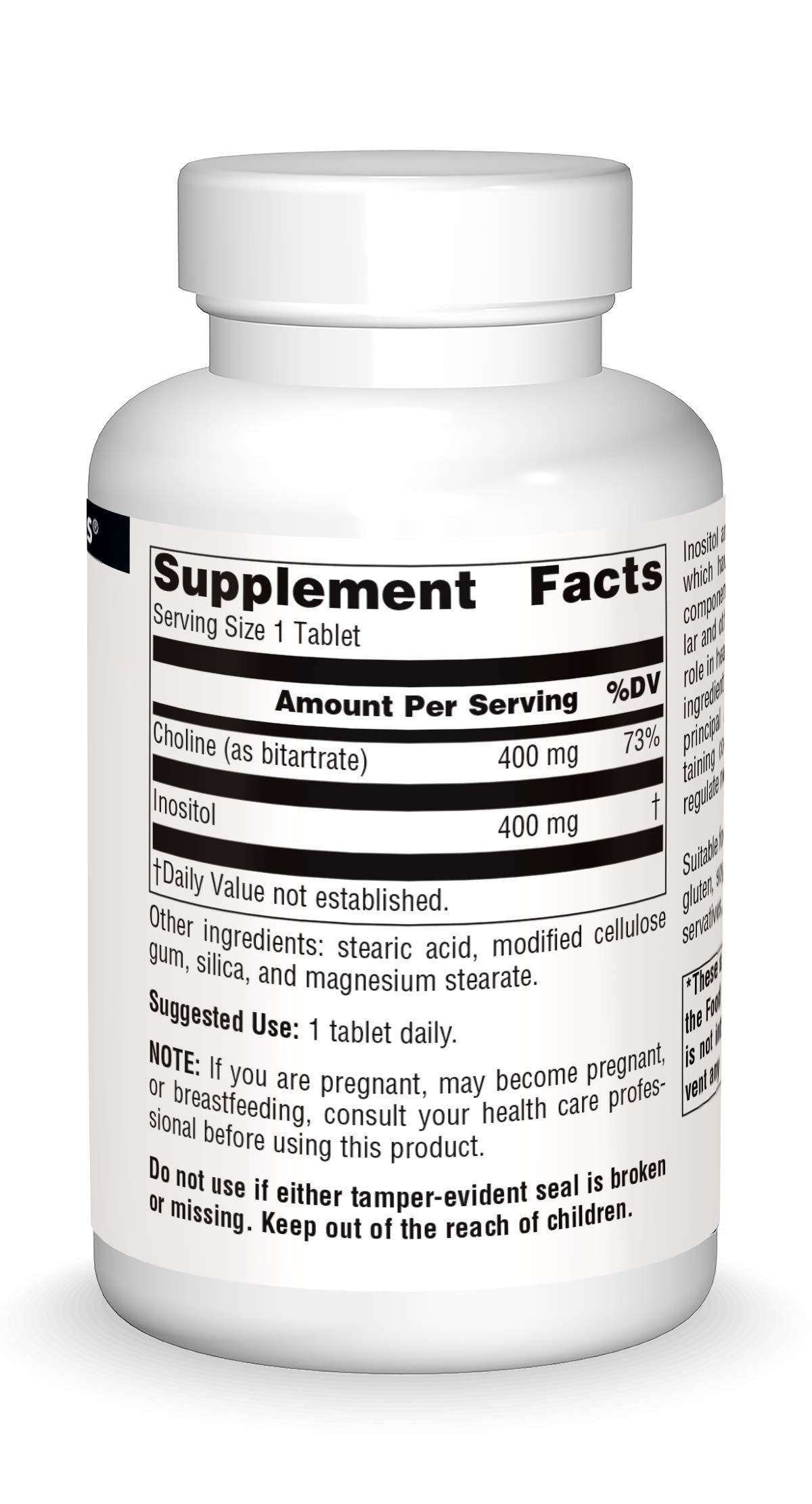 Source Naturals Inositol & Choline 800 mg Supports Healthy Nerve Function Tablets, 100 Count