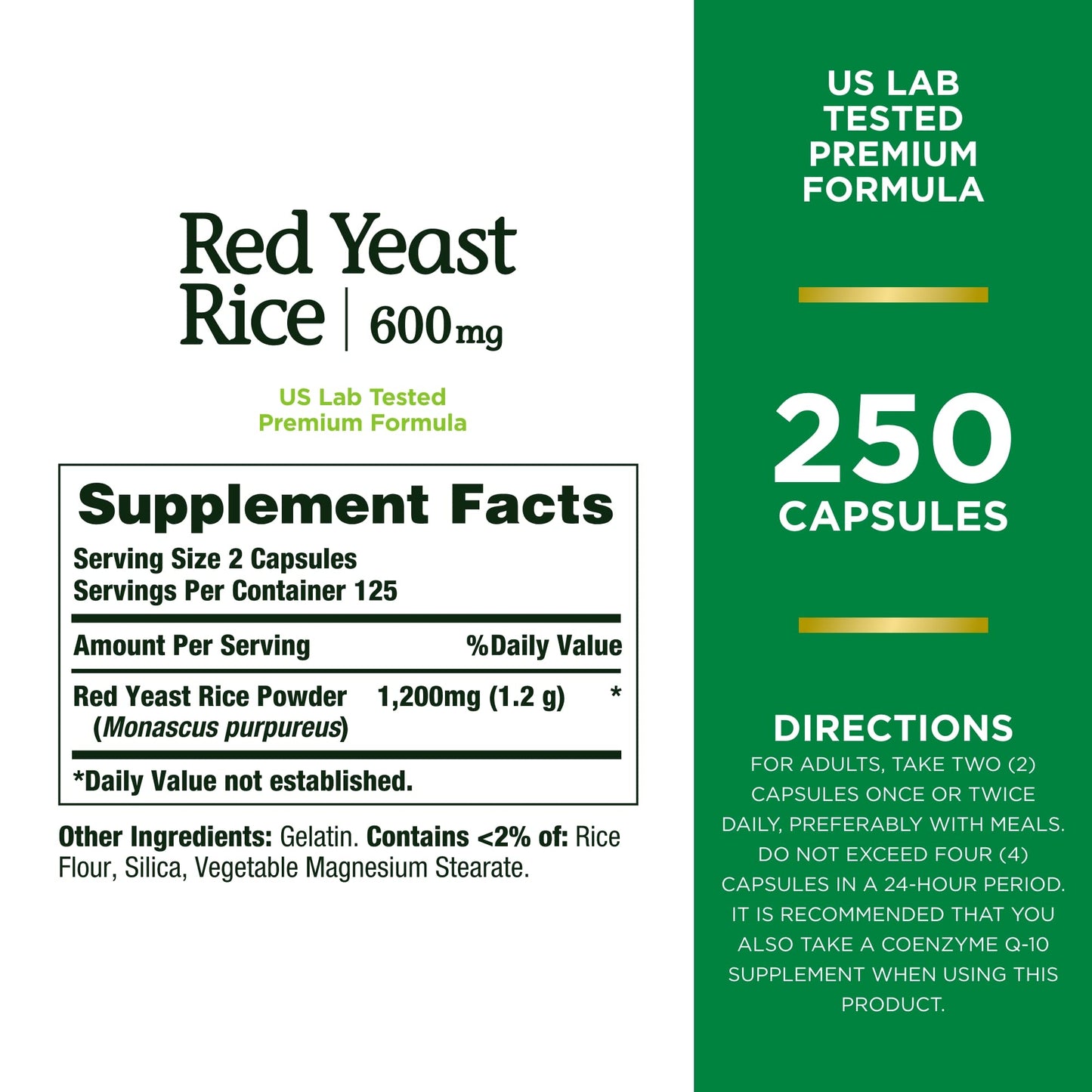 Nature's Bounty Red Yeast Rice Capsule, 500 Capsules