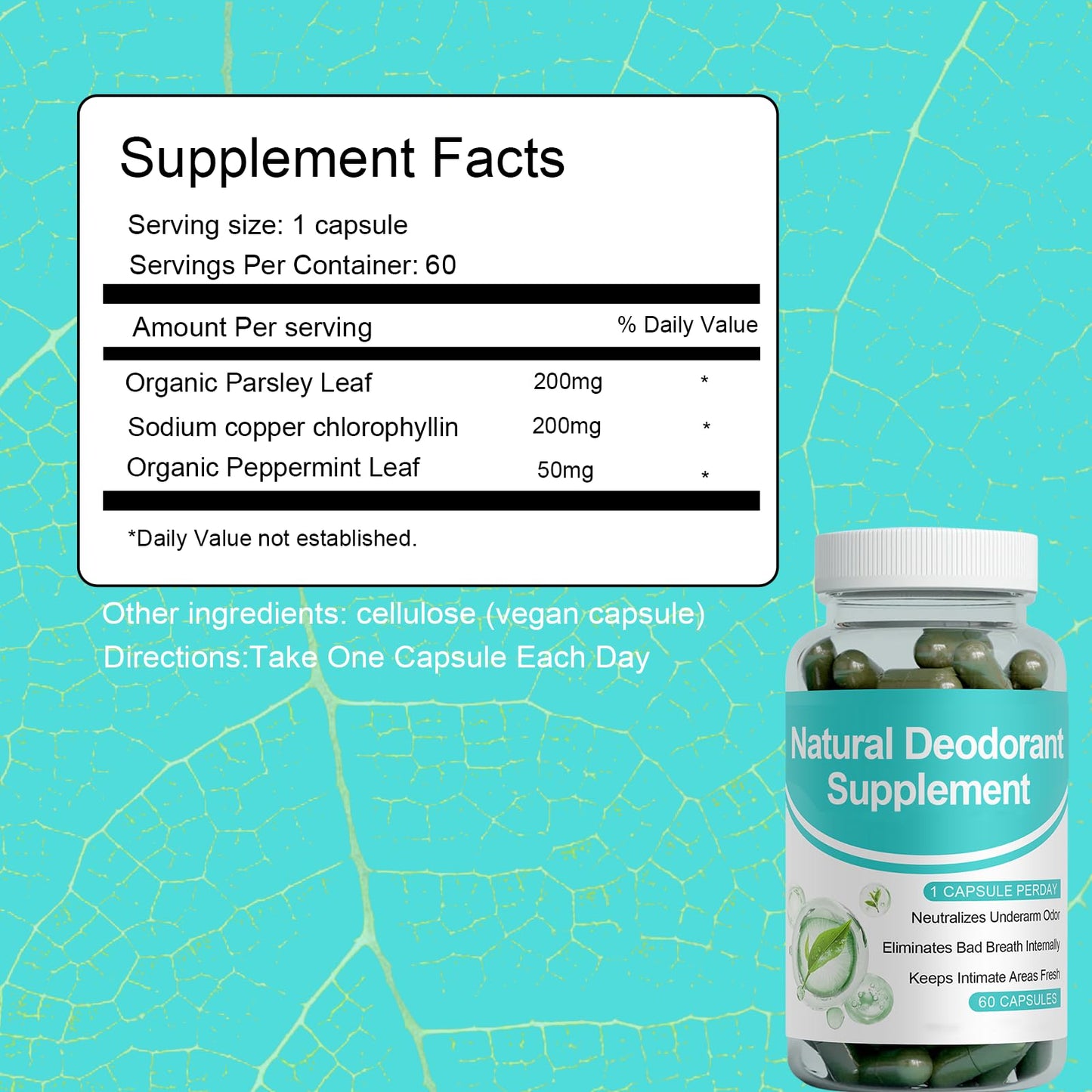 Mujruko Mintora Bad Breath Capsules with Chlorophyll, 60 Capsules