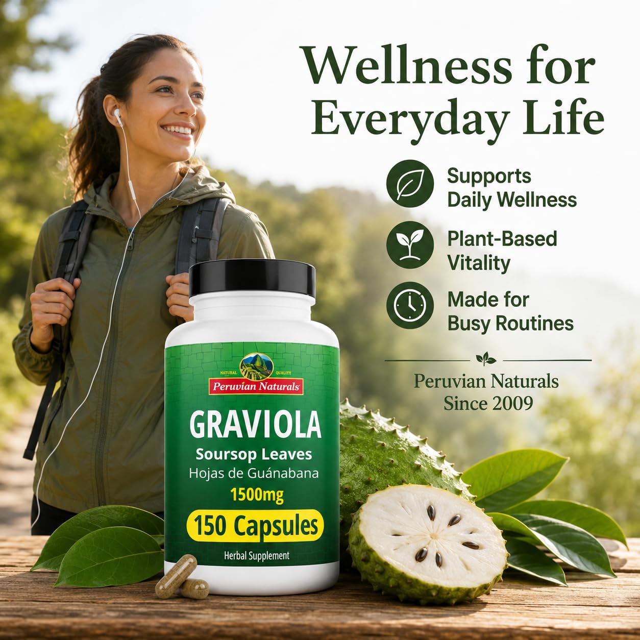 Peruvian Naturals Graviola Soursop Capsules, 150 Count