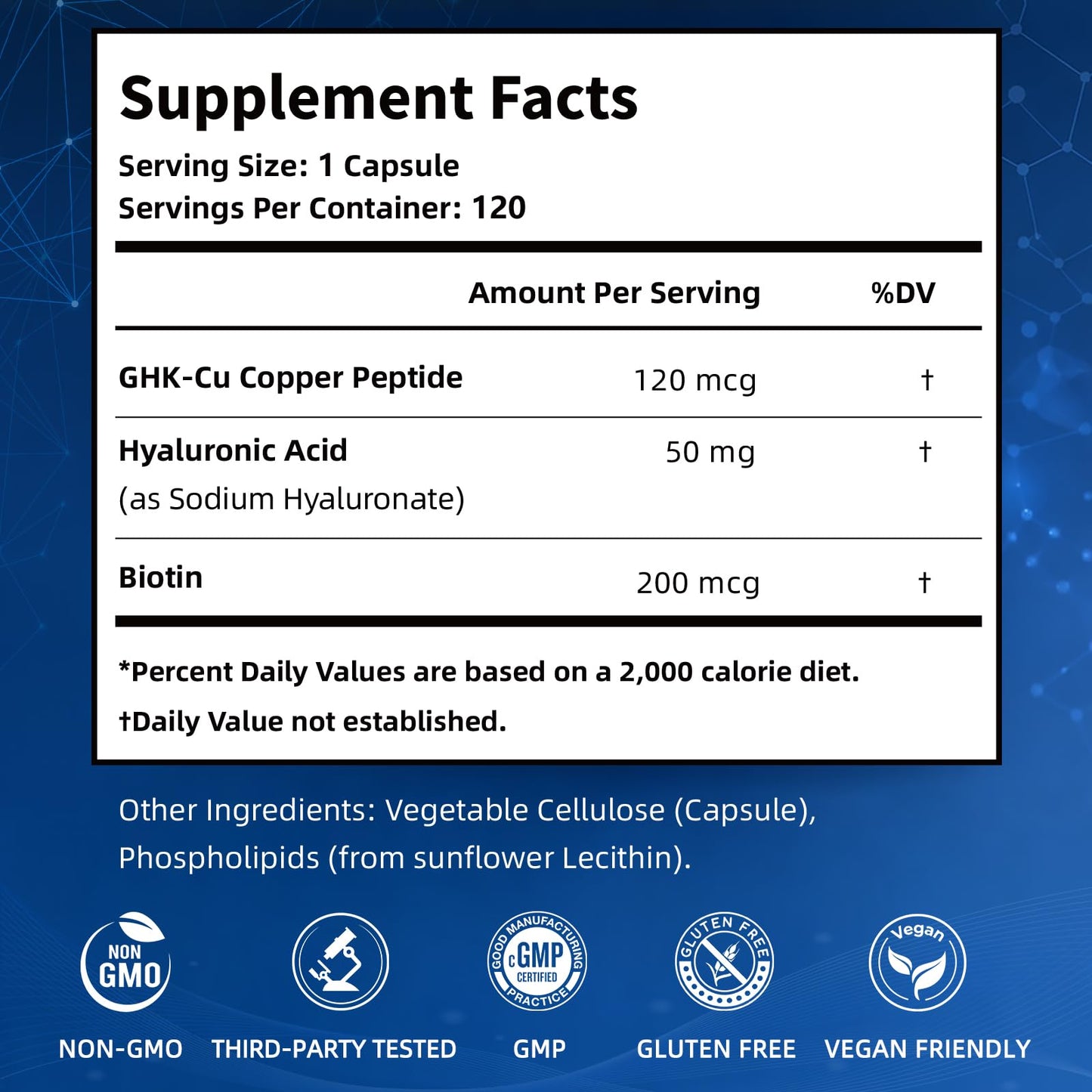 VITARENEW GHK-Cu Copper Peptide Supplement Capsules 120