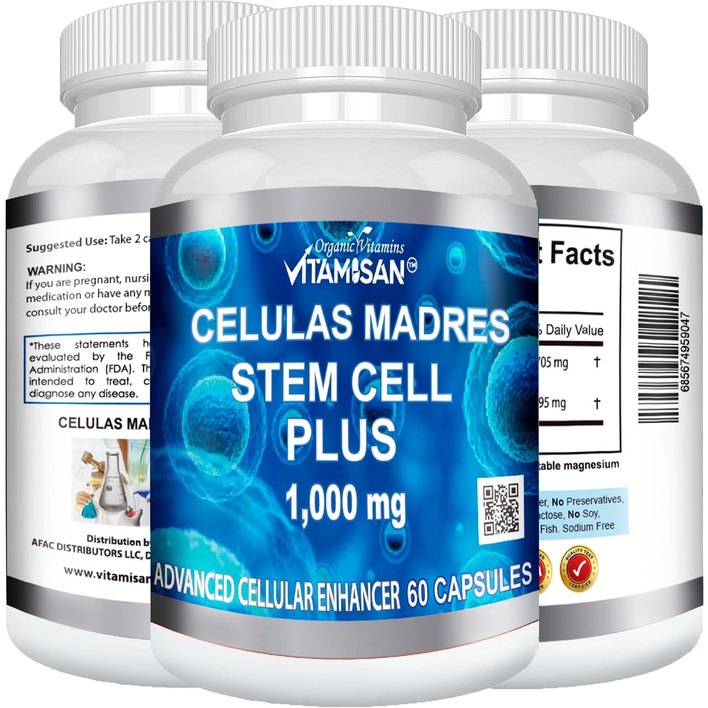 VITAMISAN Celulas Madres Blue Green Algae AFA Capsules 360