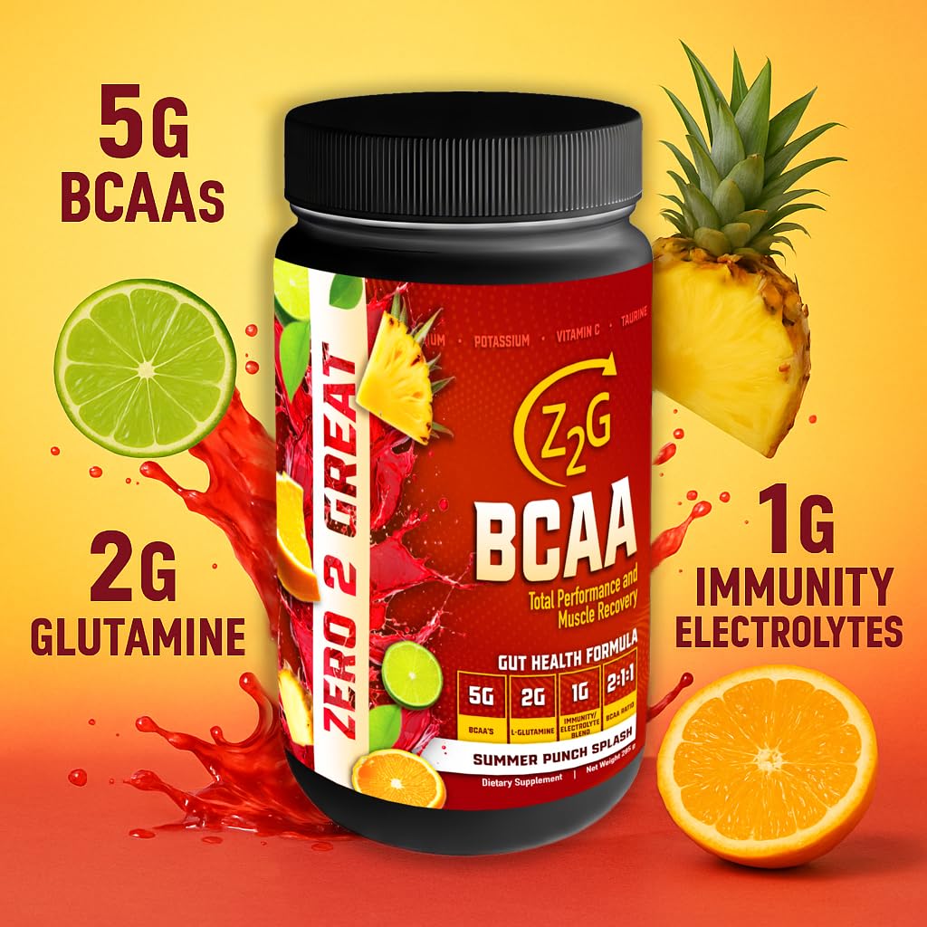 Z2G BCAA Powder – Summer Punch Splash, 10.23 Ounce