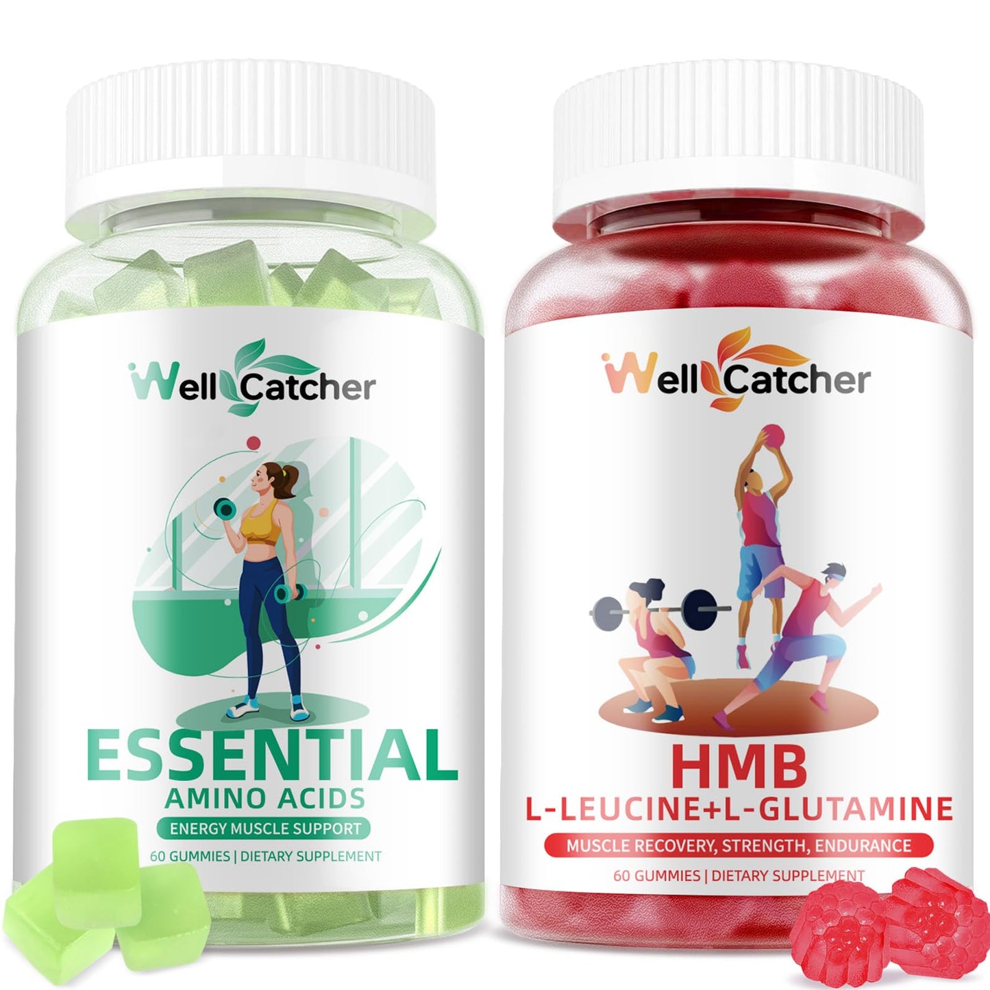 Wellcatcher HMB and Leucine Gummies with Essential Amino Acids, 120 Gummies