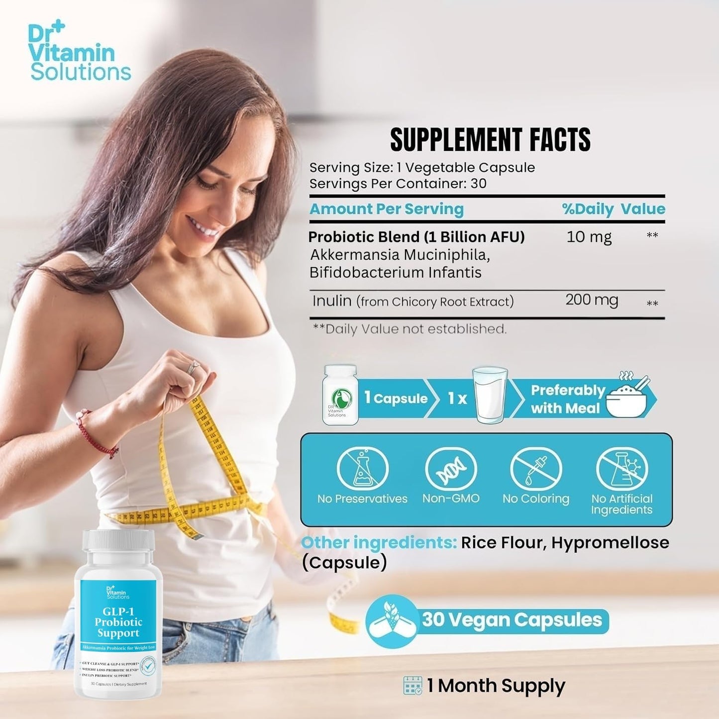DR VITAMIN SOLUTIONS GLP-1 Probiotic Support Appetite Suppressant Capsules 30