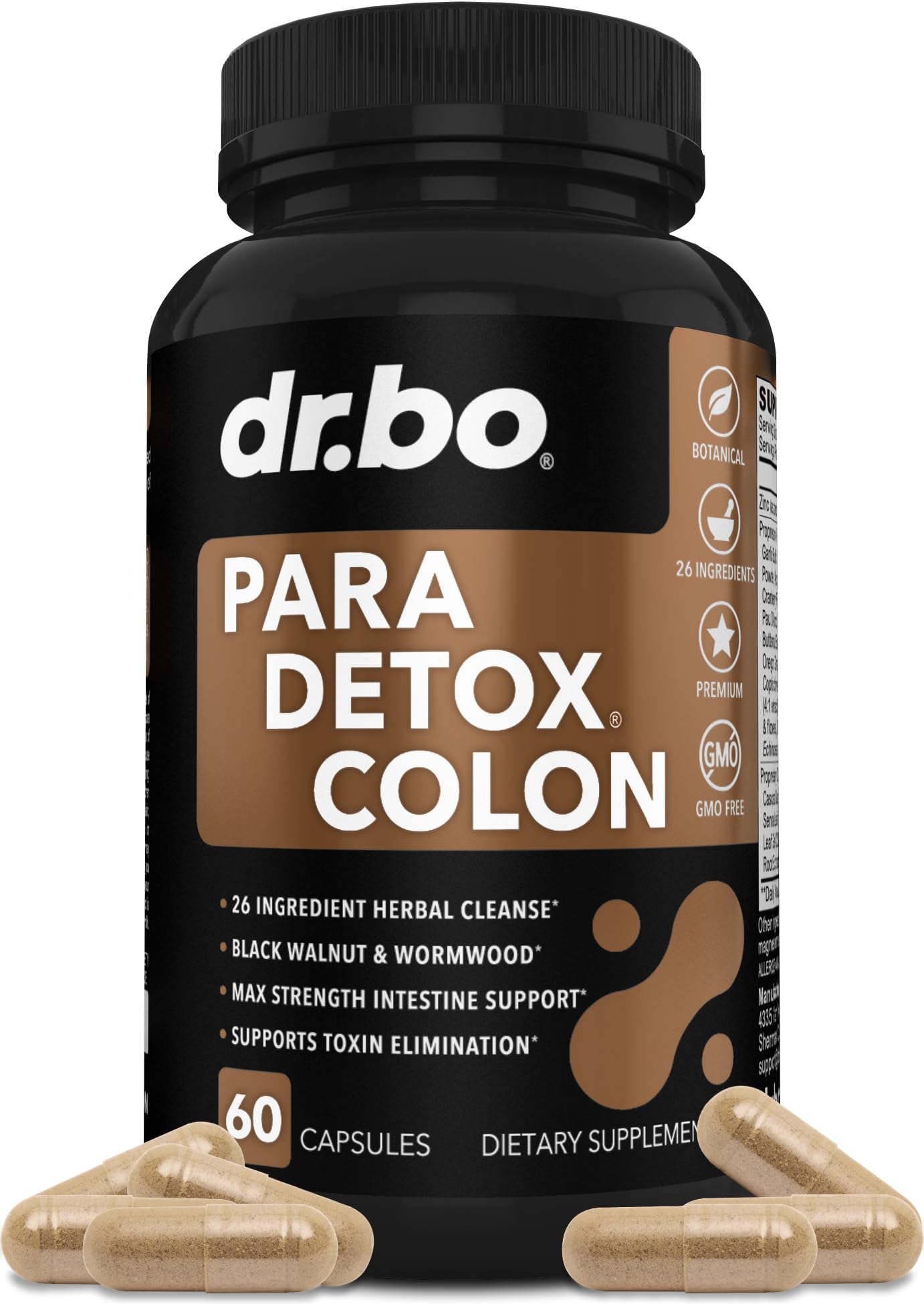 DR. BO Colon Cleanse Detox Capsules, 60 Count