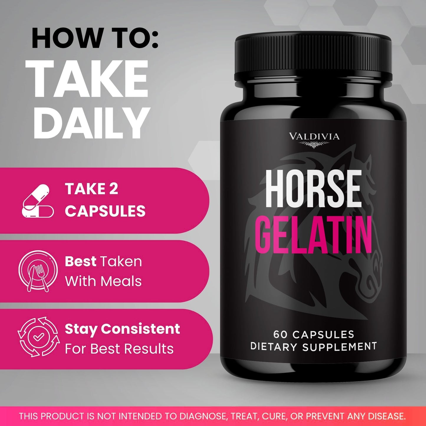 Valdivia Horse Gelatin Capsules 180 Capsules