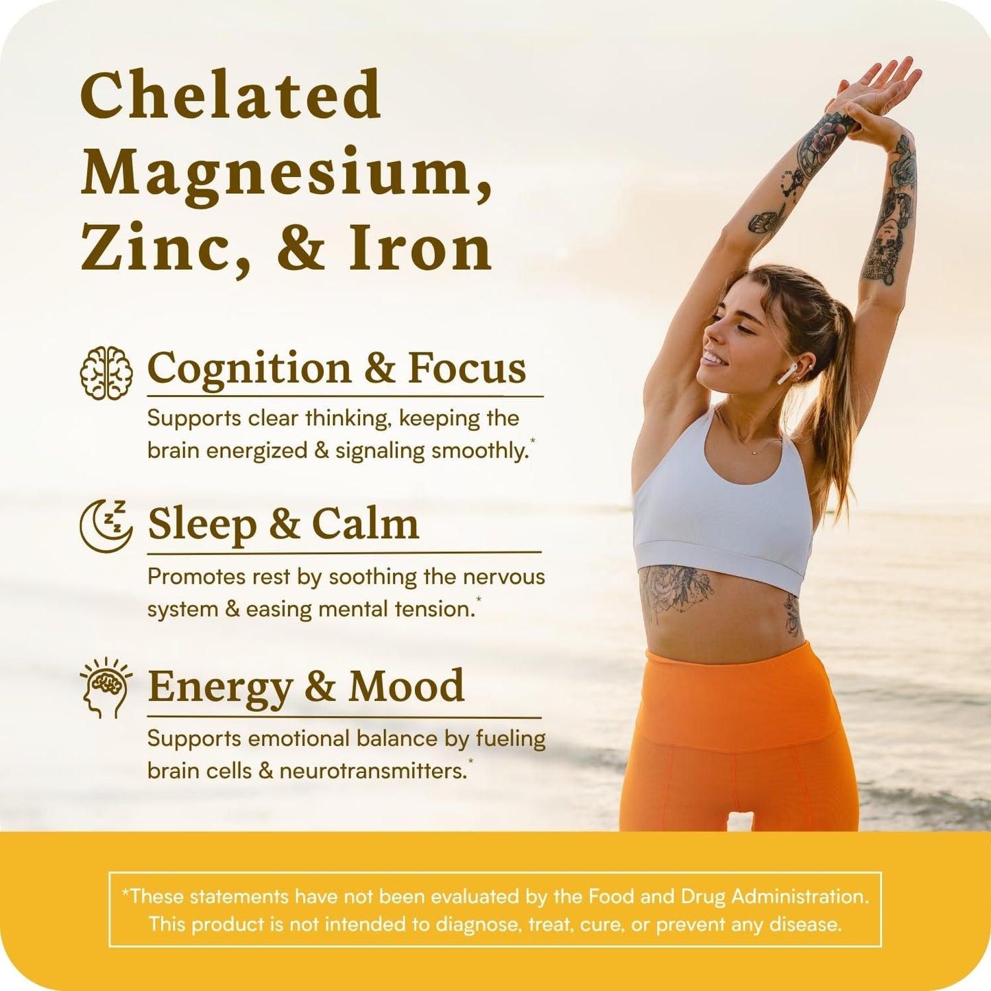 Accentrate Minerals 110 Brain Ready Nutrition for Teens and Adults – Chelated Magnesium, Zinc, Iron – Mental Wellness Mineral Supplement for Focus, Mood & Brain Support – 90 Capsules