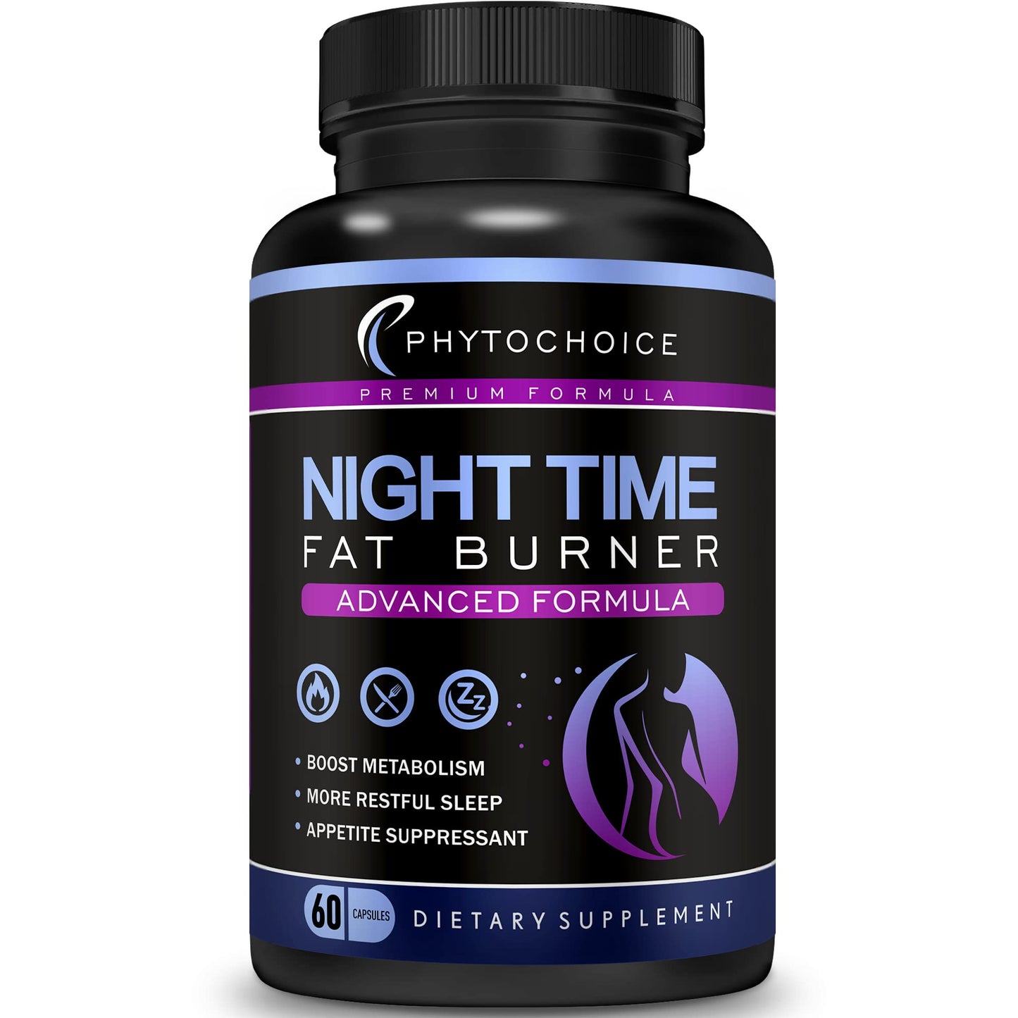 PhytoChoice Night Time Weight Loss Pills for Women - Carb Blocker & Appetite Suppressant with Melatonin - Fat Burner Capsule 60 Count