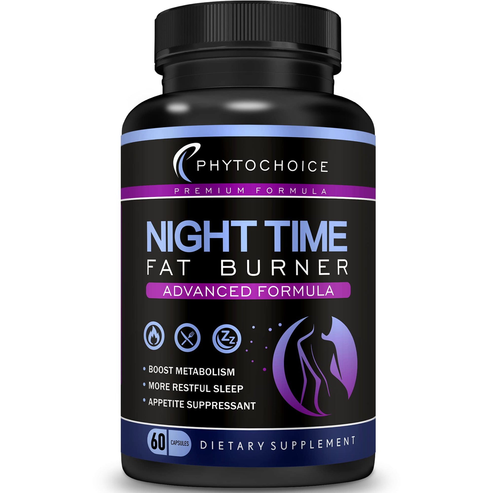 PhytoChoice Night Time Weight Loss Pills for Women - Carb Blocker & Appetite Suppressant with Melatonin - Fat Burner Capsule 60 Count