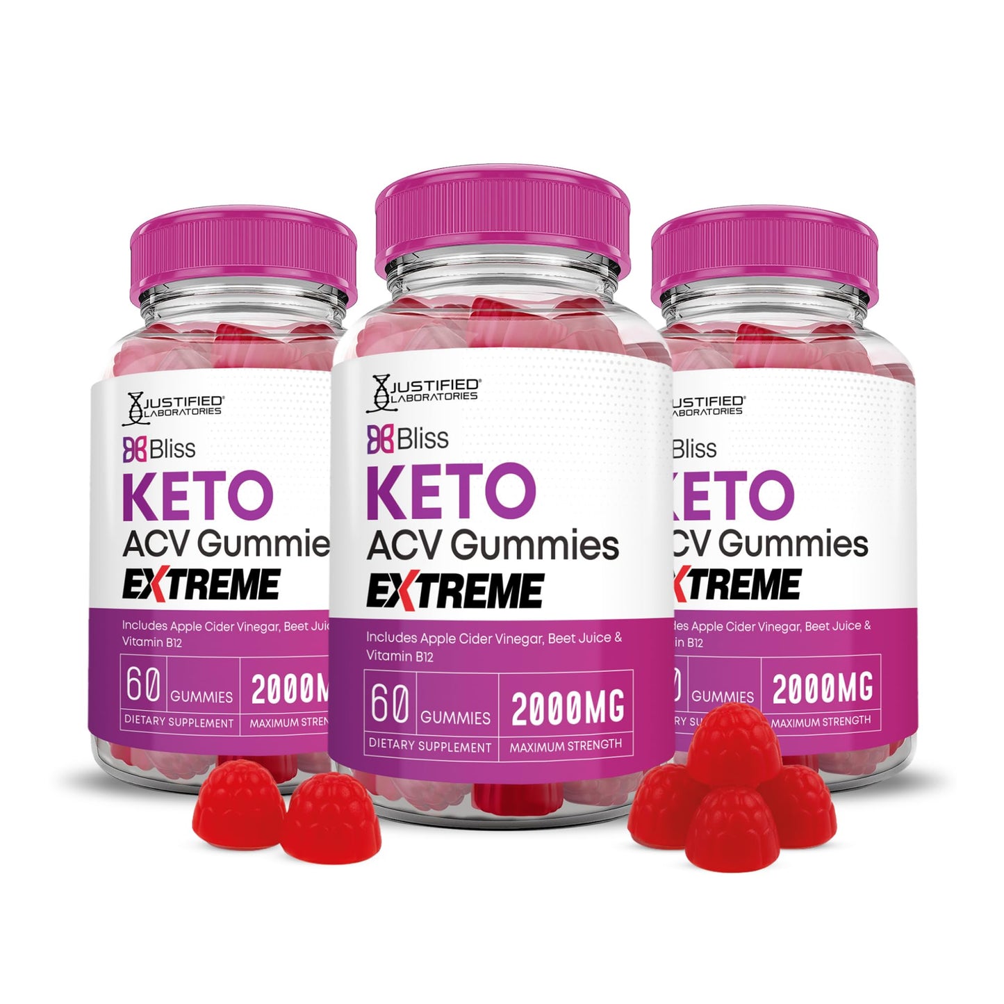 Justified Laboratories Bliss Keto ACV Gummies Extreme Gummy 180 Count