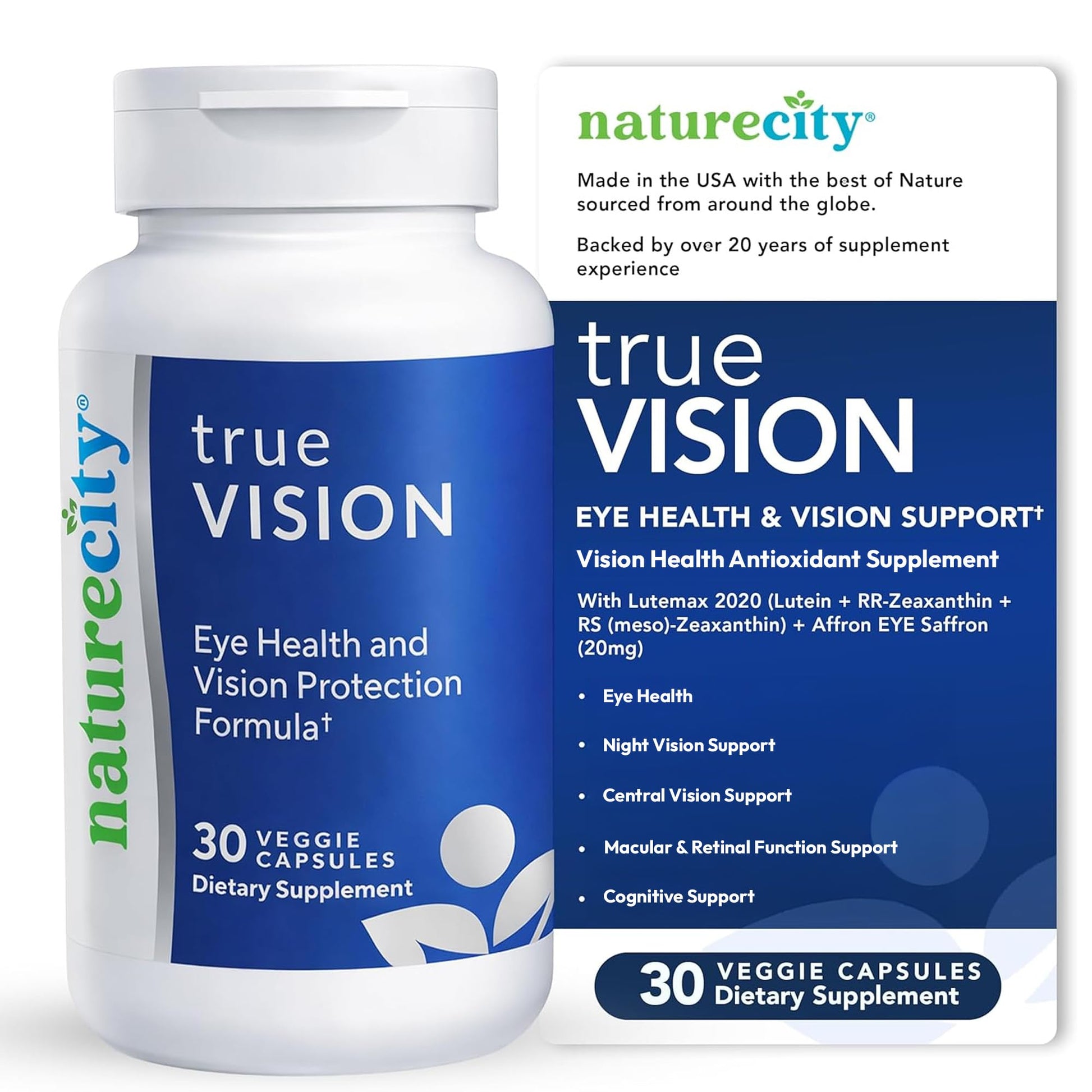 NatureCity True-Vision Eye Health Supplement Capsules 30
