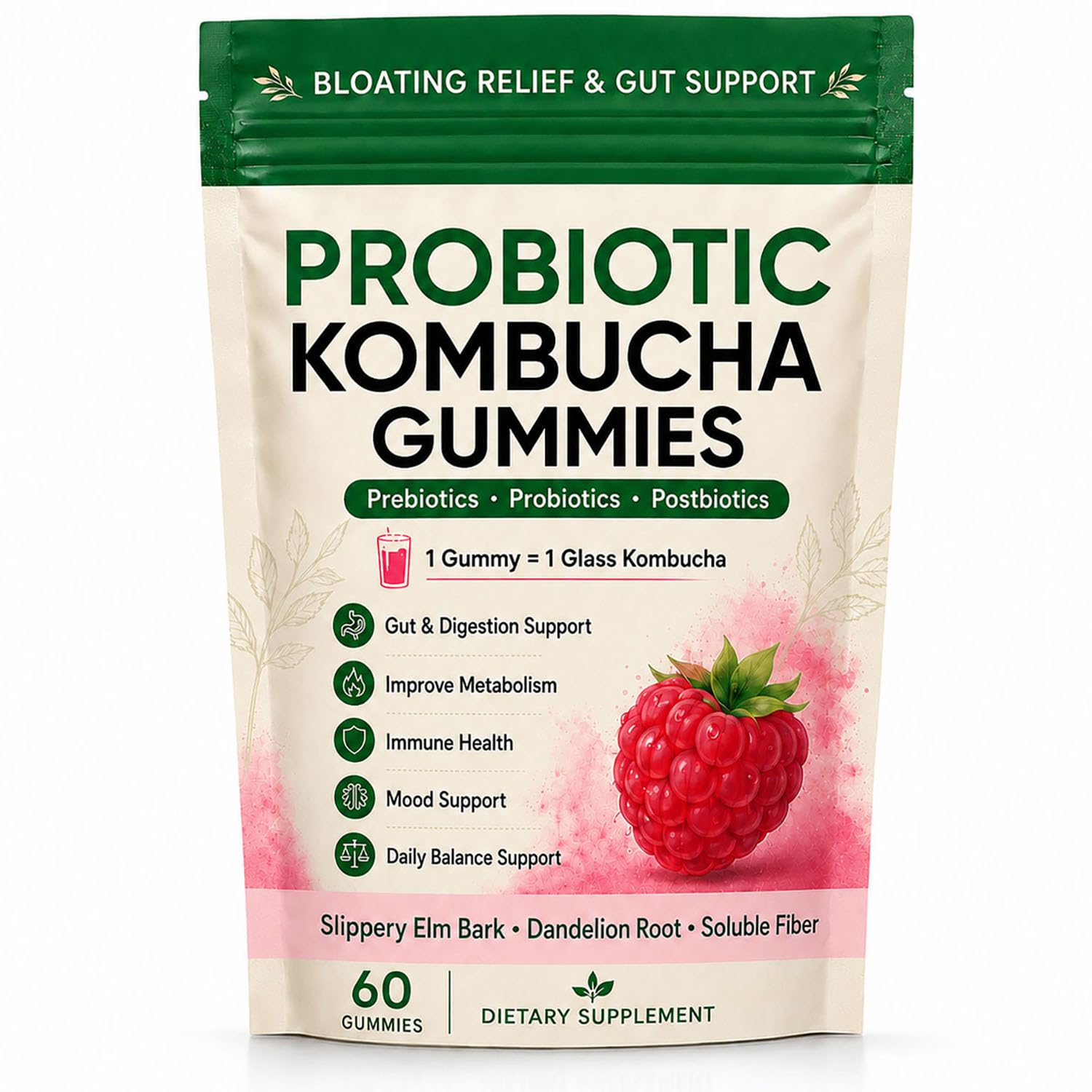 Awjsde Jevawell Kombucha Gummies, Gummy, 60 Count