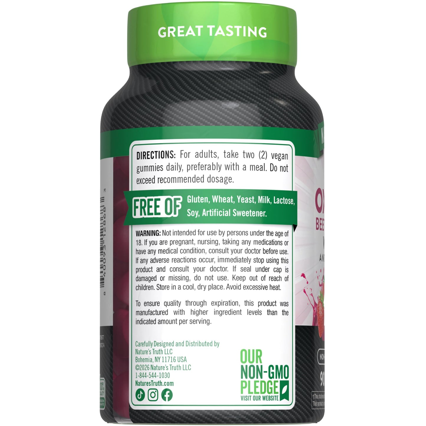 Nature's Truth Nitric Oxide Beet Root Gummies 90 Count