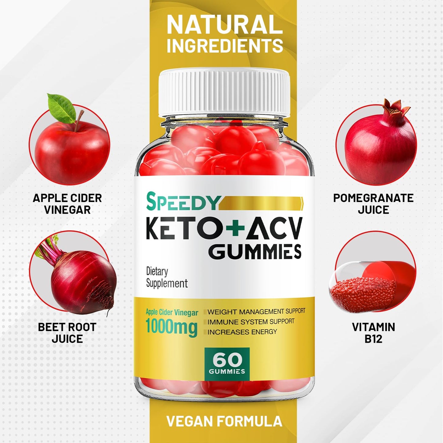Indelo Speedy Keto ACV Gummies, 120 Gummies