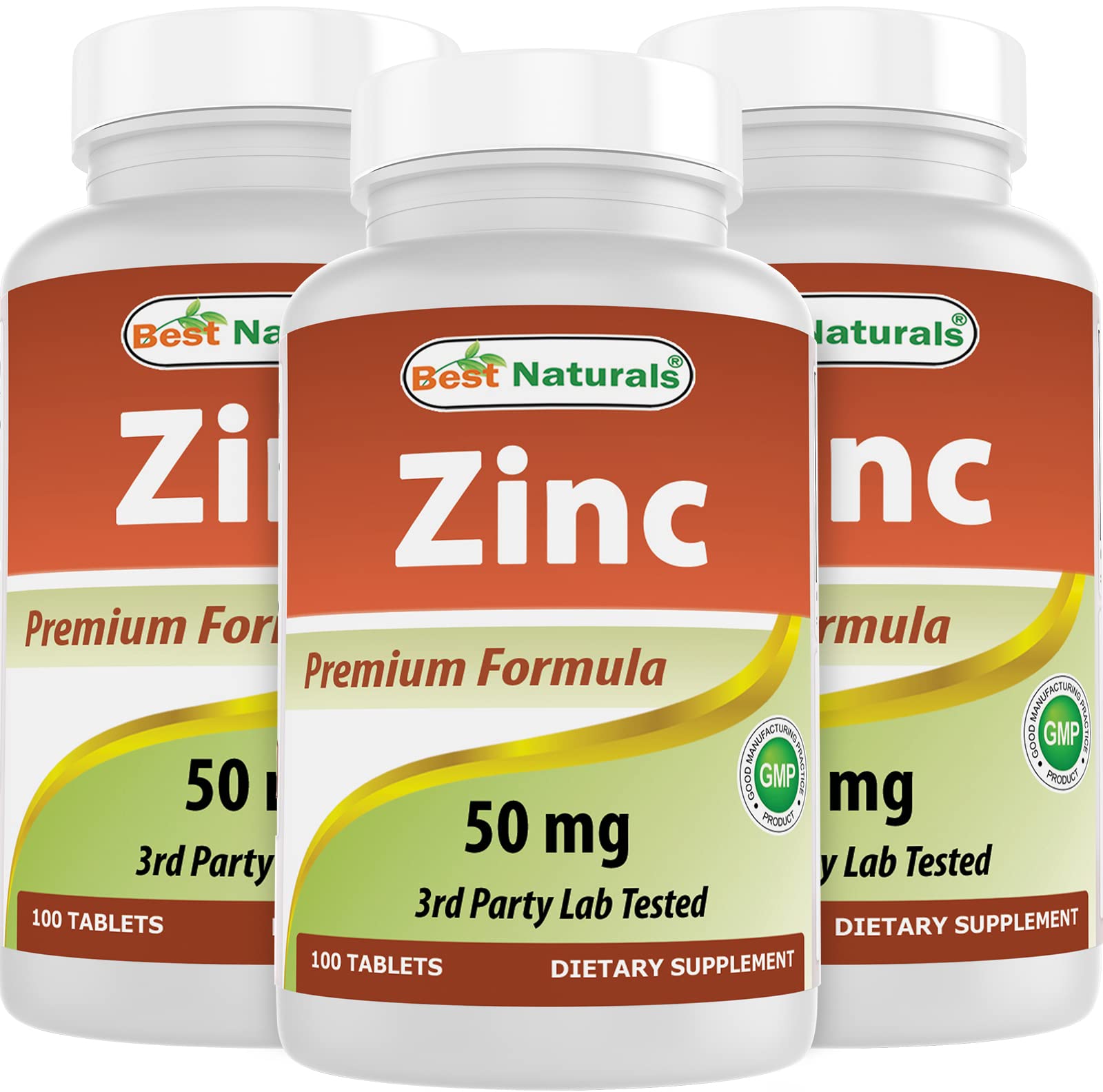 Best Naturals Zinc 50mg Supplements (as Zinc Picolinate) Tablets, 360 Count