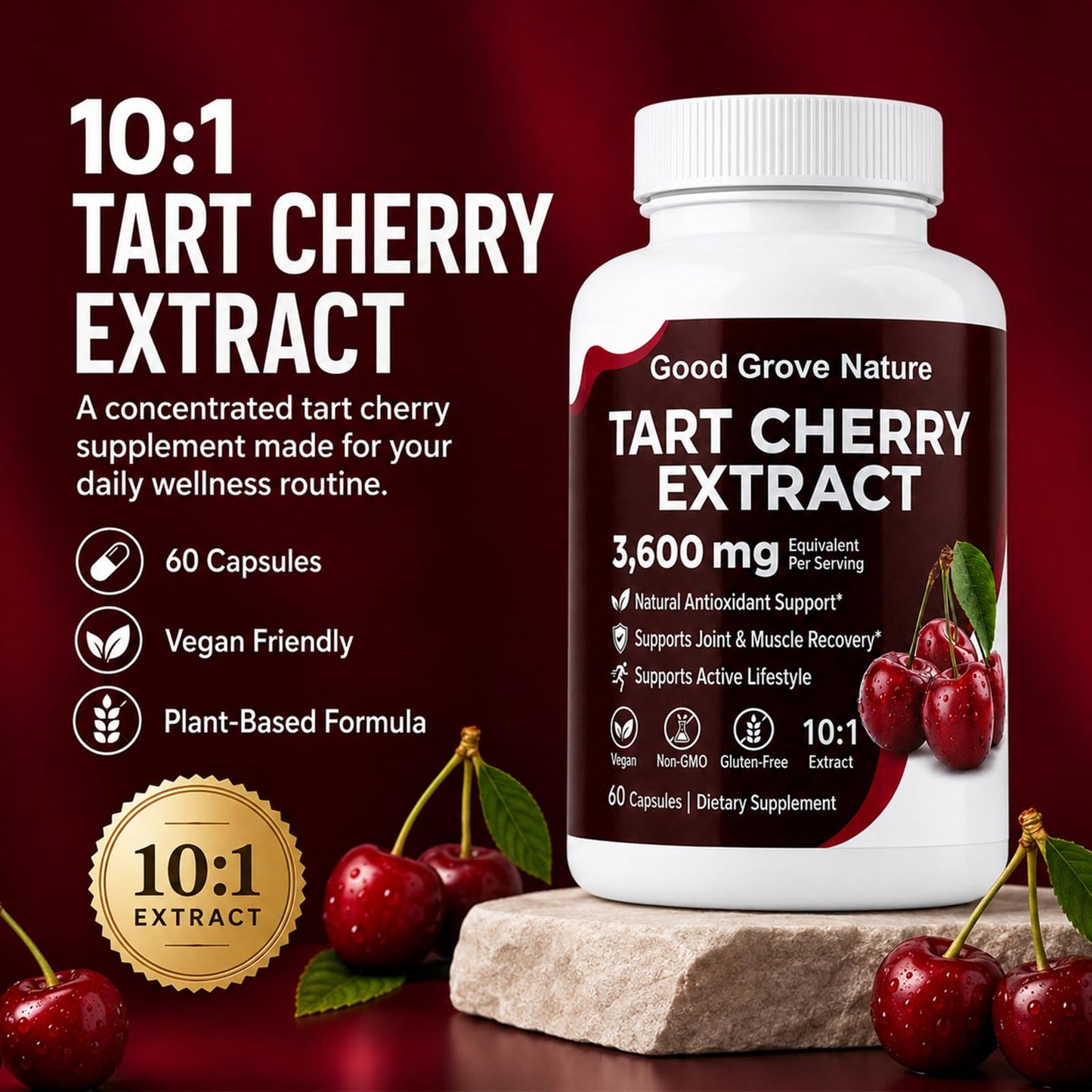 Good Grove Nature Tart Cherry Extract Capsules, 60 Count