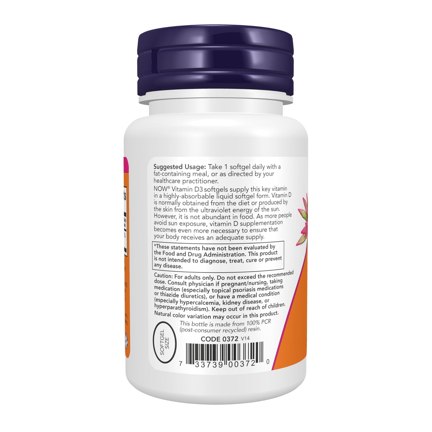 NOW Foods Vitamin D-3 5,000 IU Softgels, 120 Softgels