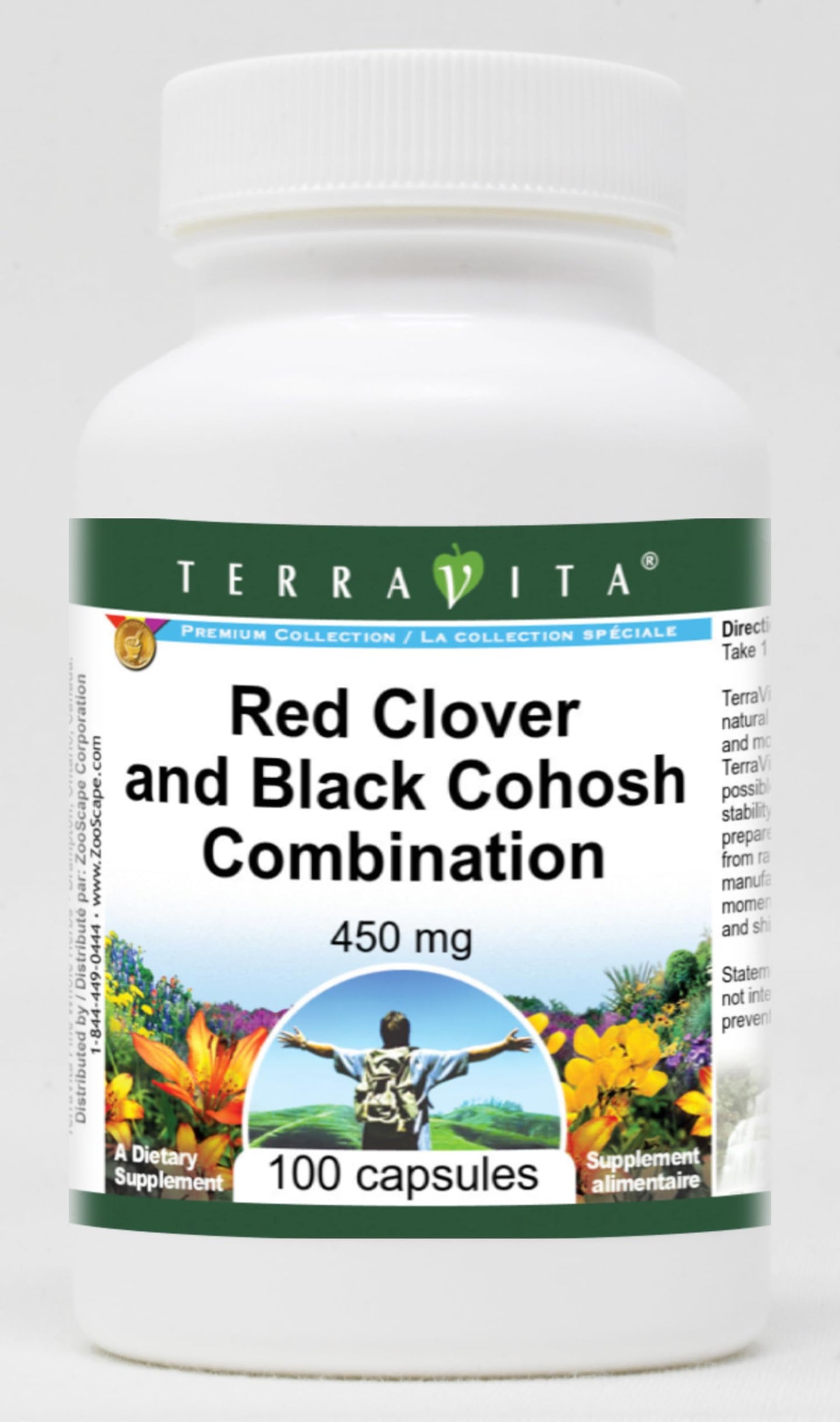 Terravita Red Clover and Black Cohosh Combination 450 mg Capsules, 100 Capsules