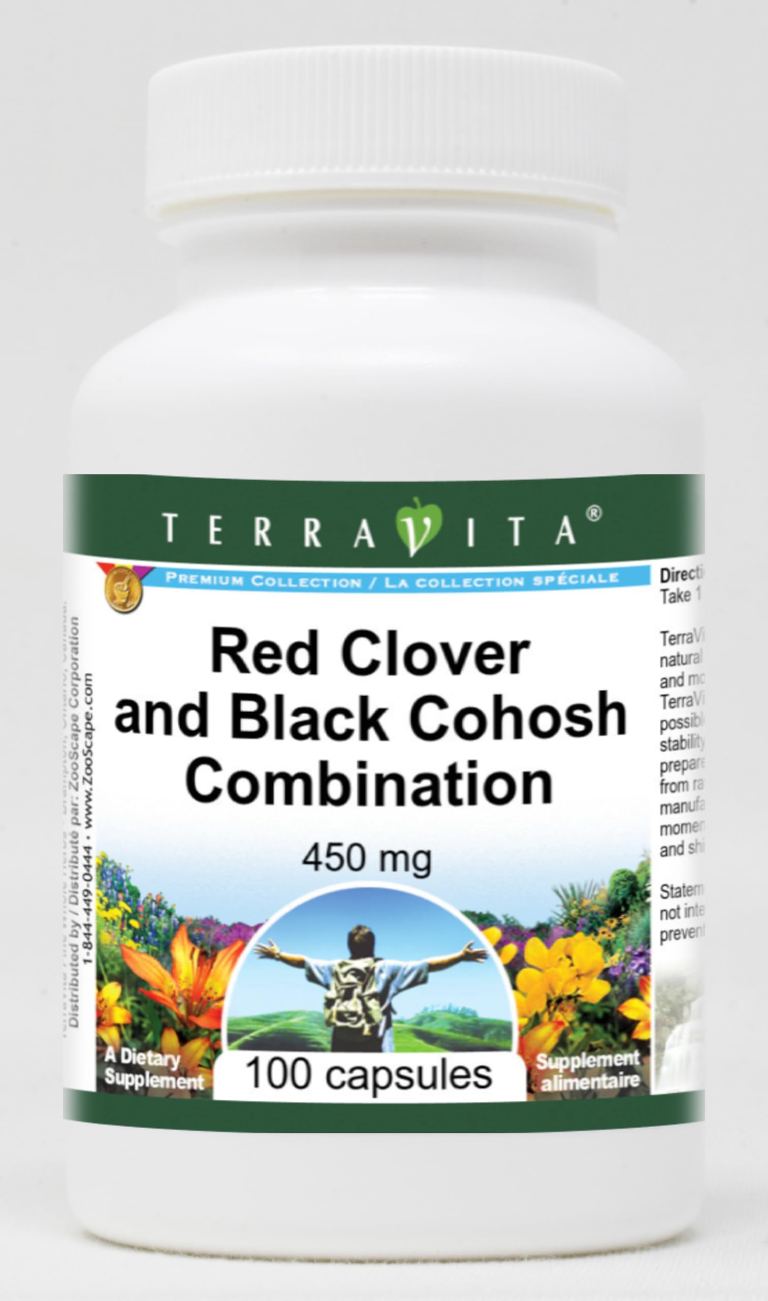 Terravita Red Clover and Black Cohosh Combination 450 mg Capsules, 100 Capsules