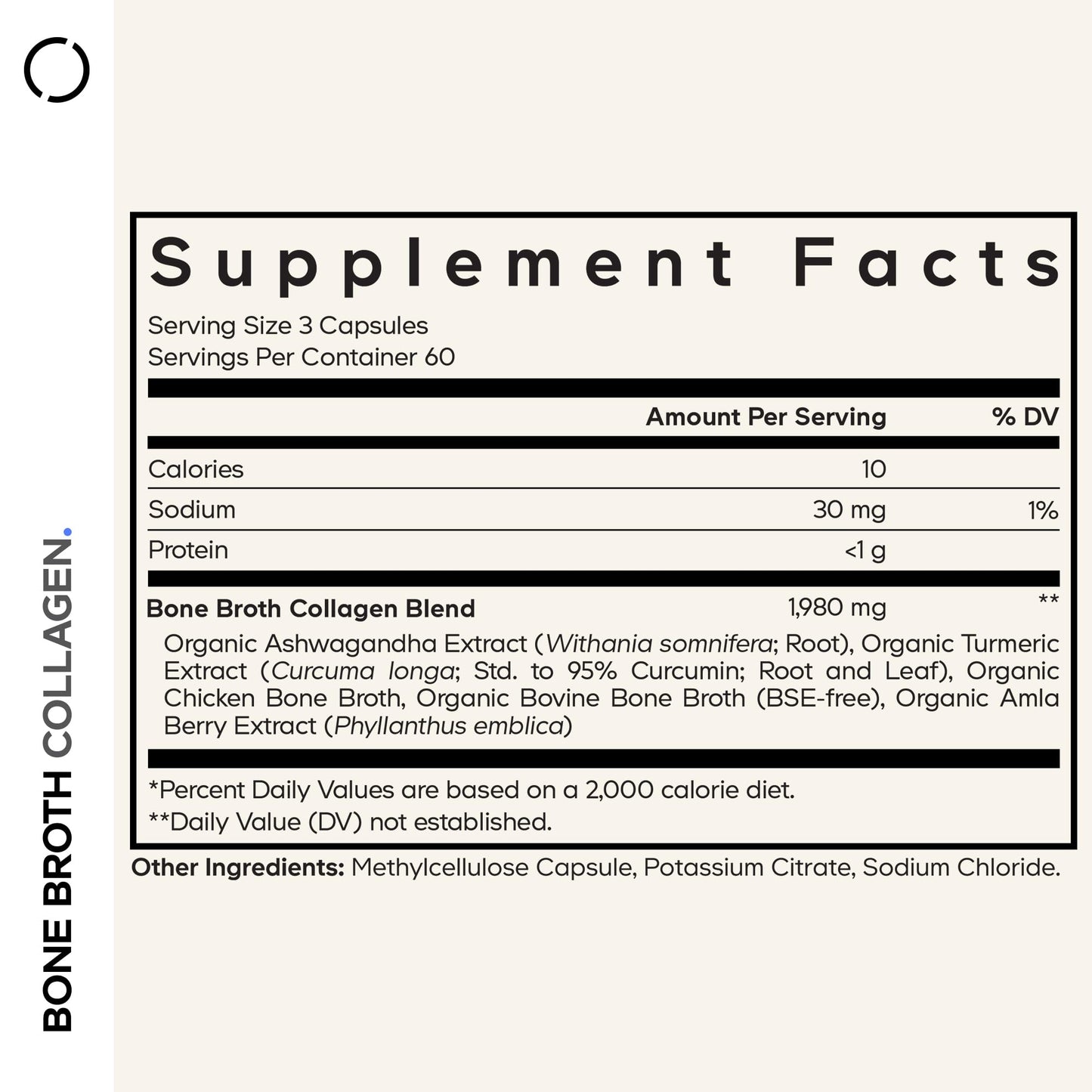 Codeage Organic Bone Broth Collagen Peptides Capsules 180 Count