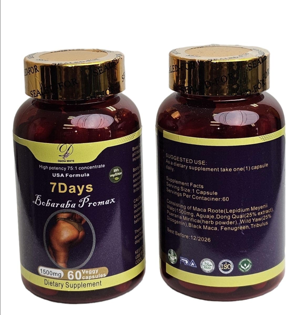 DIADIA WHITE Butt Enlargement Capsules, 1 Count