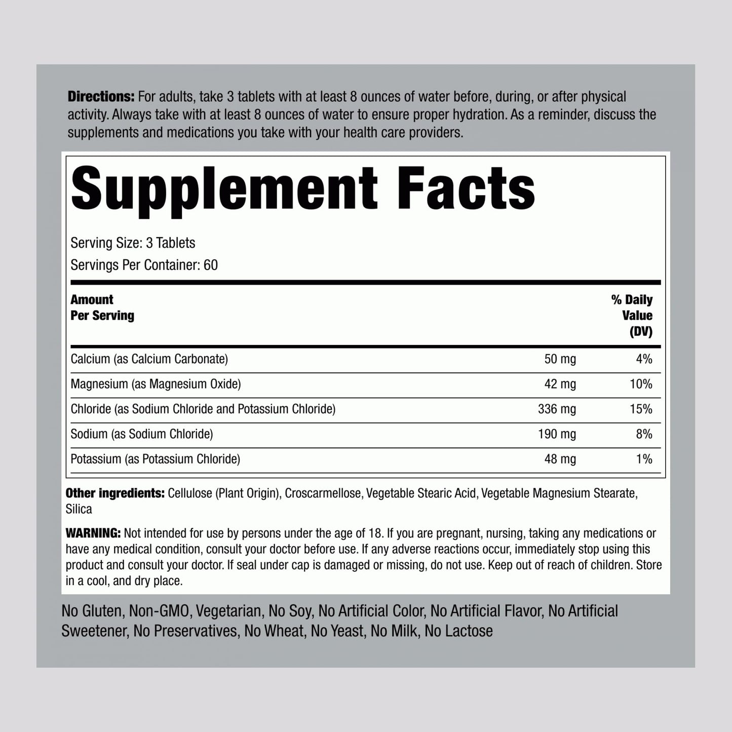 Piping Rock Electrolyte Tablets 180 Count