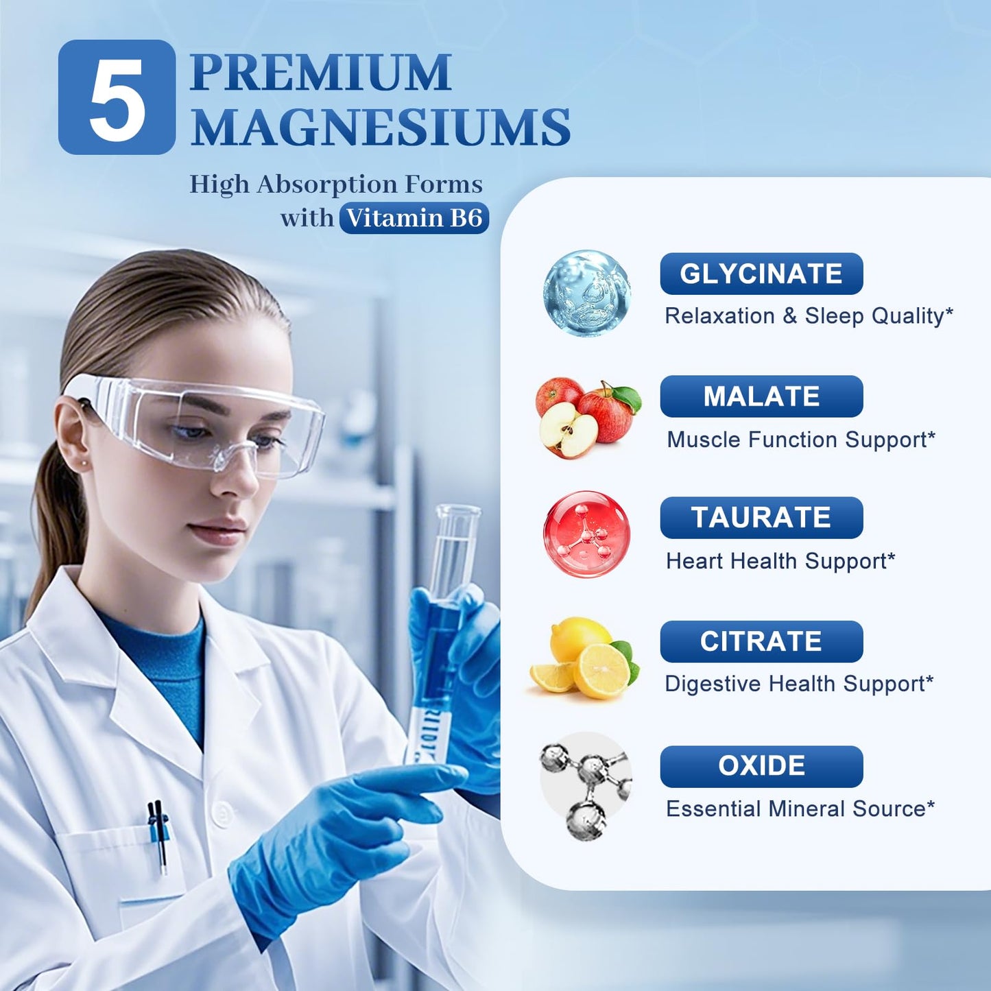 FUNRICH 5 in 1 Magnesium Complex with Vitamin B6 Softgels, 240 Count