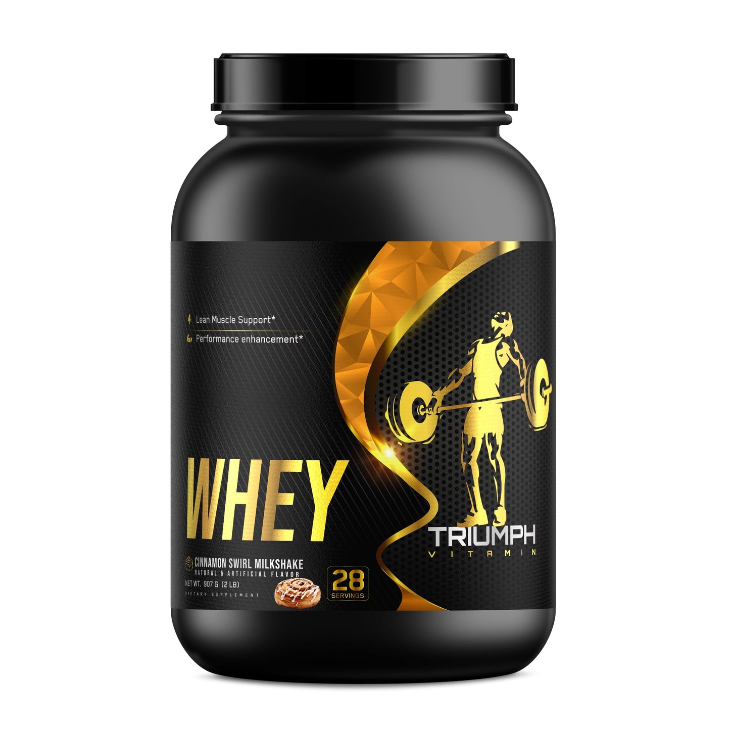TRIUMPH VITAMIN Whey Protein Powder Cinnamon Swirl, 32 Servings