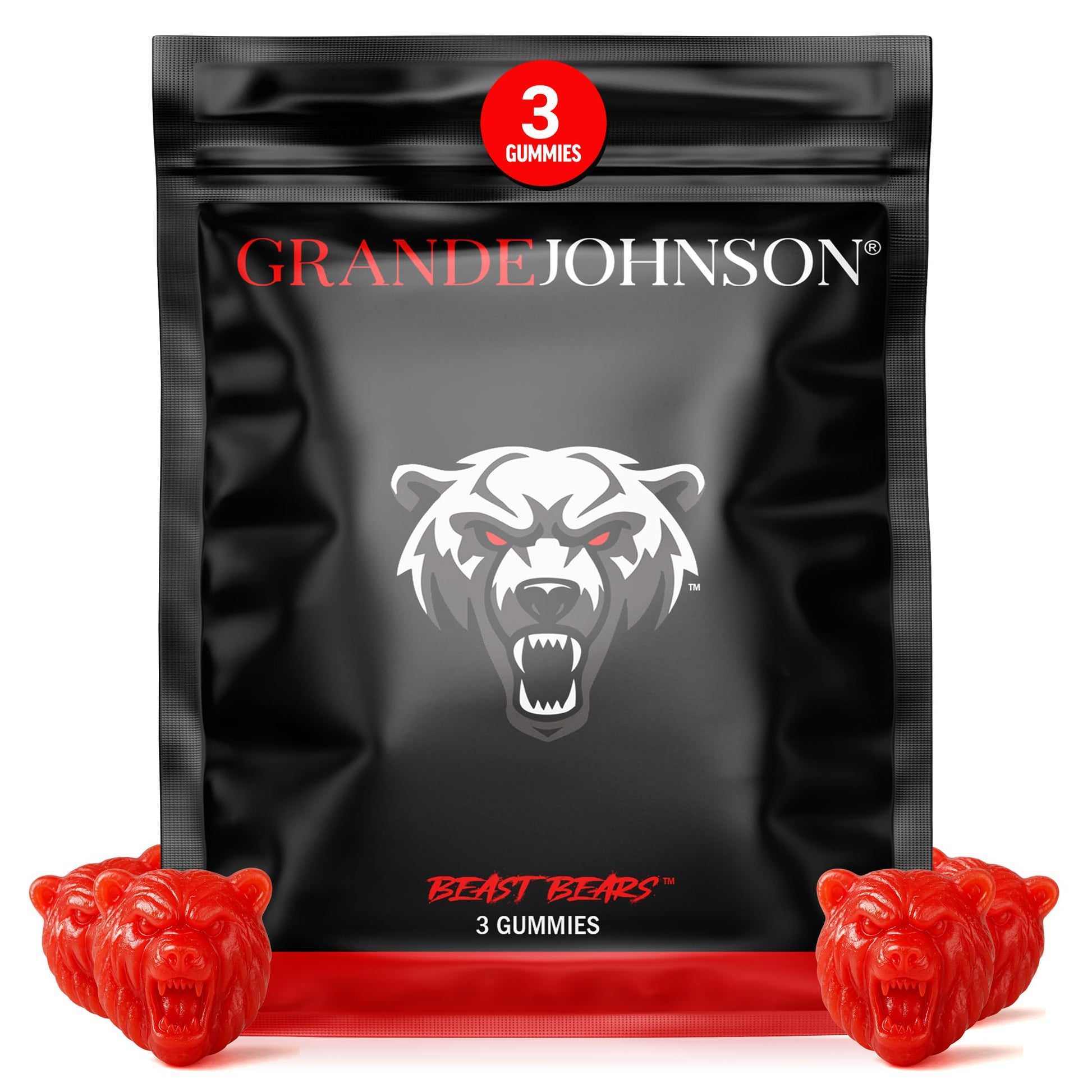 Beast Bears Grande Johnson Men's Performance Gummies, Gummies, 3 Count